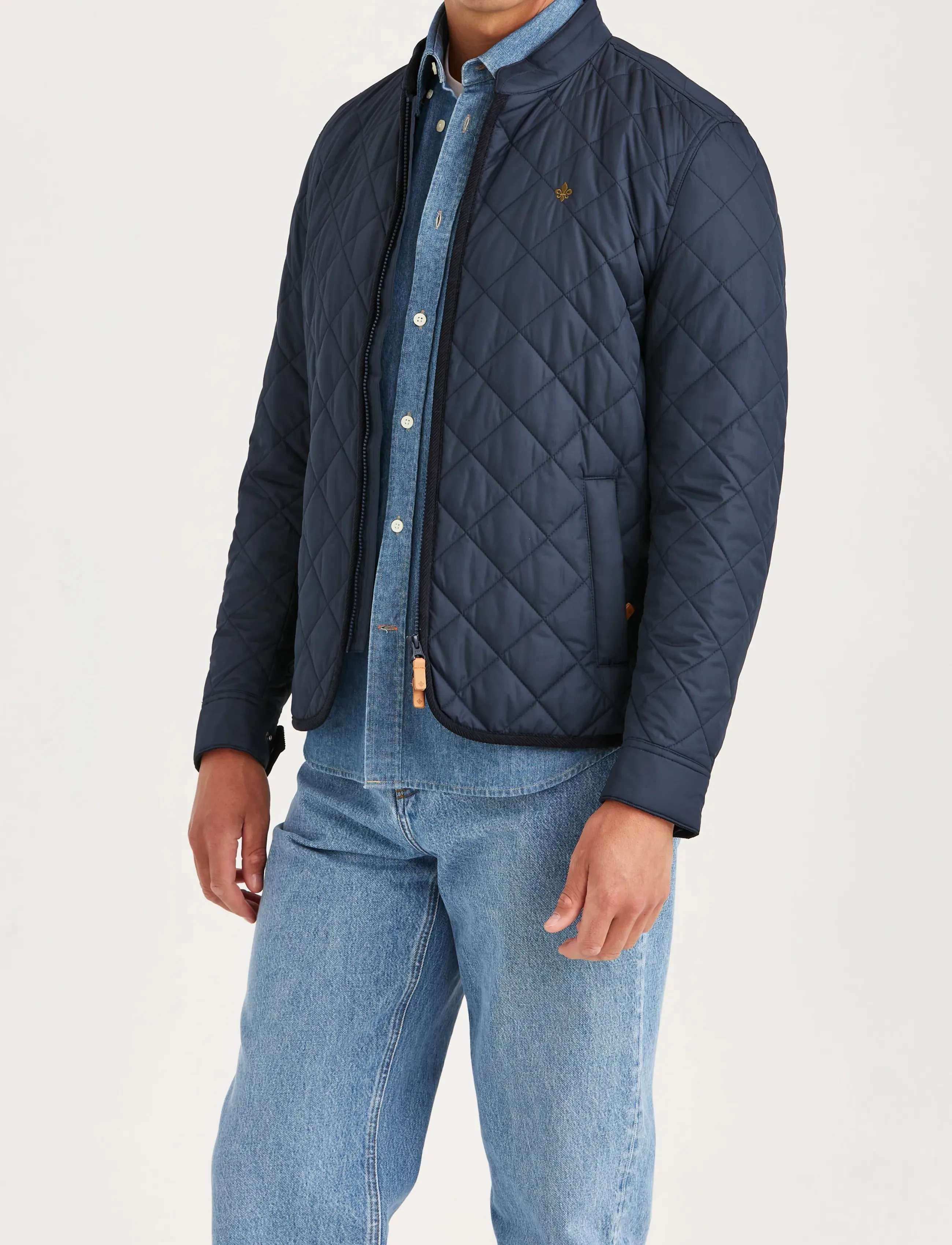 Morris Teddy Quilted Jacket, L, Jackets, Marineblau - Männerswear