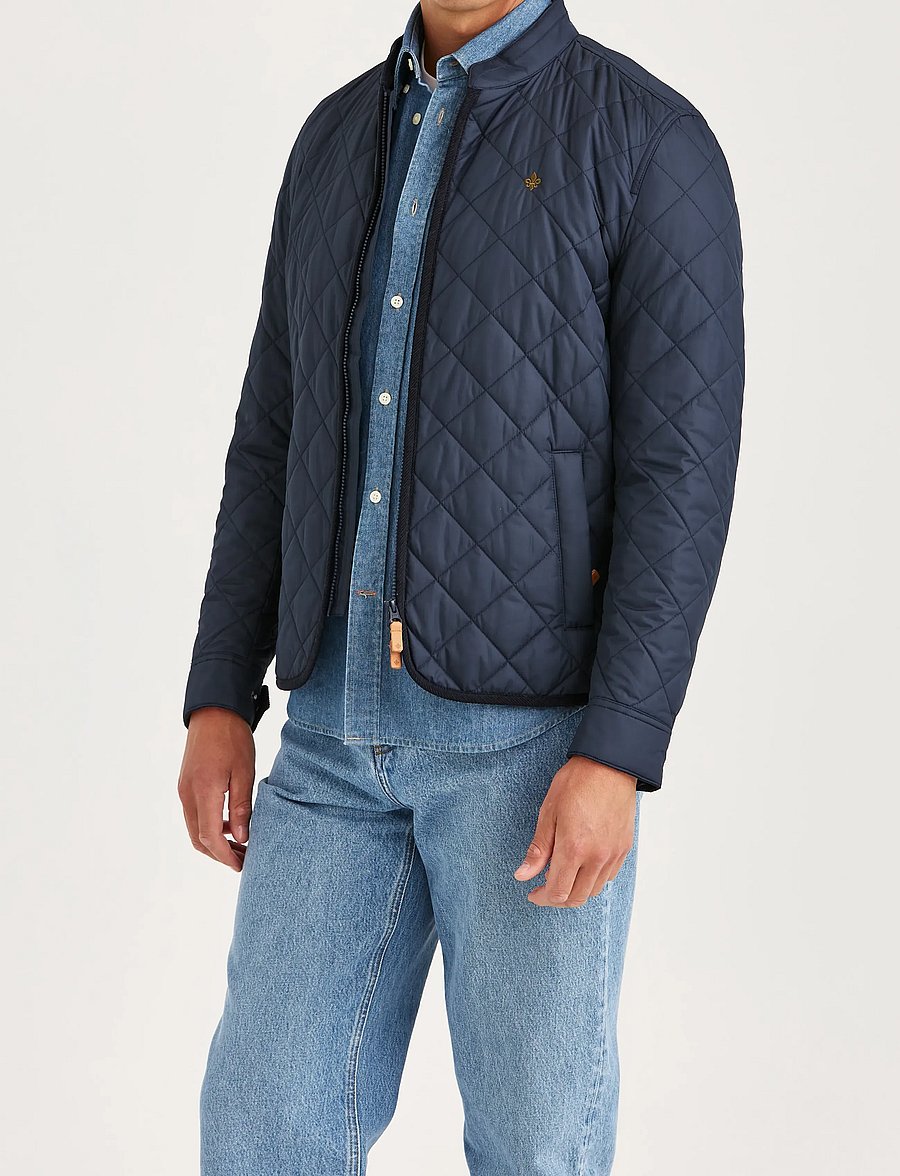 Morris - Teddy Quilted Jacket - herbstjacken - old blue - 0