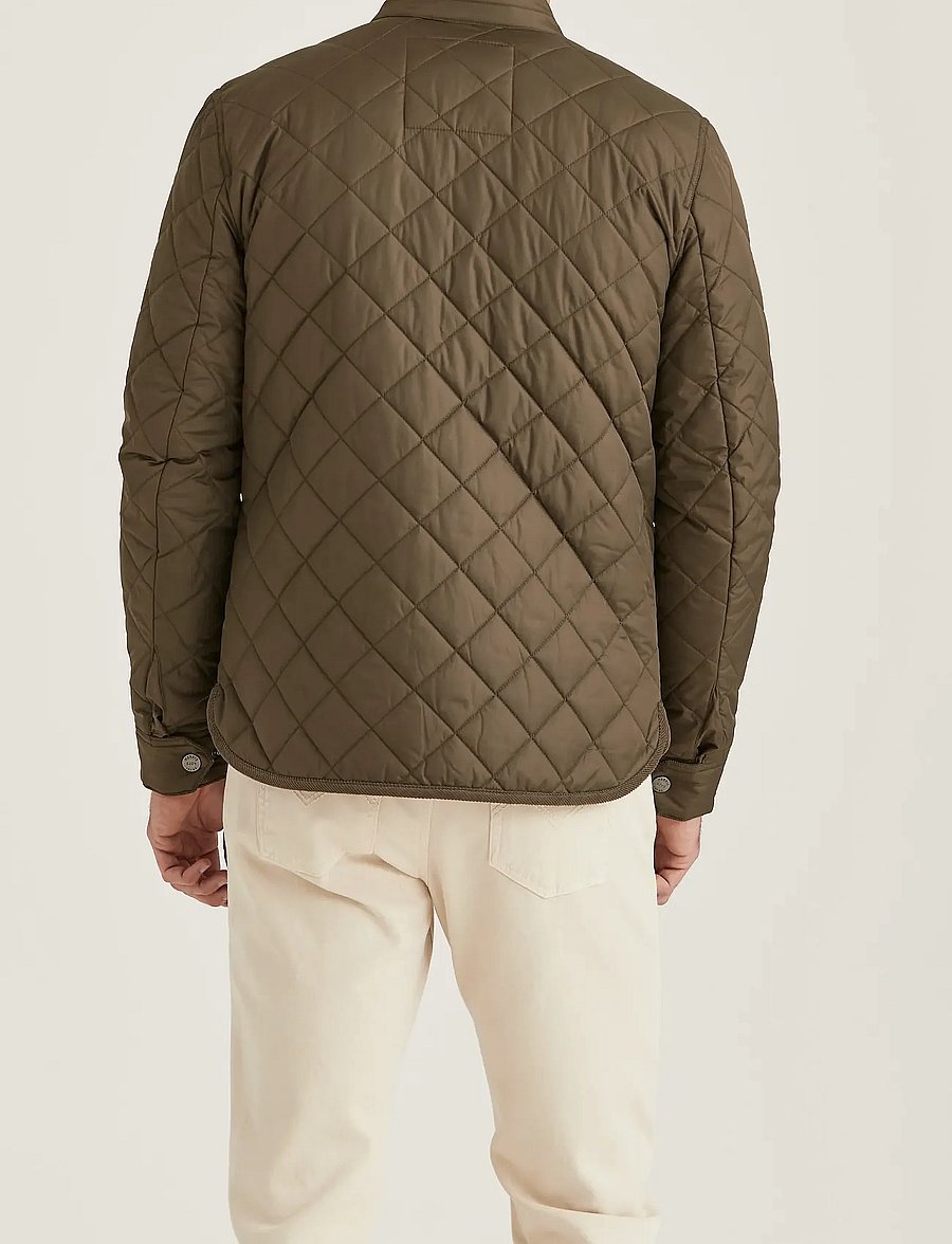 Morris - Teddy Quilted Jacket - höstjackor - olive - 4