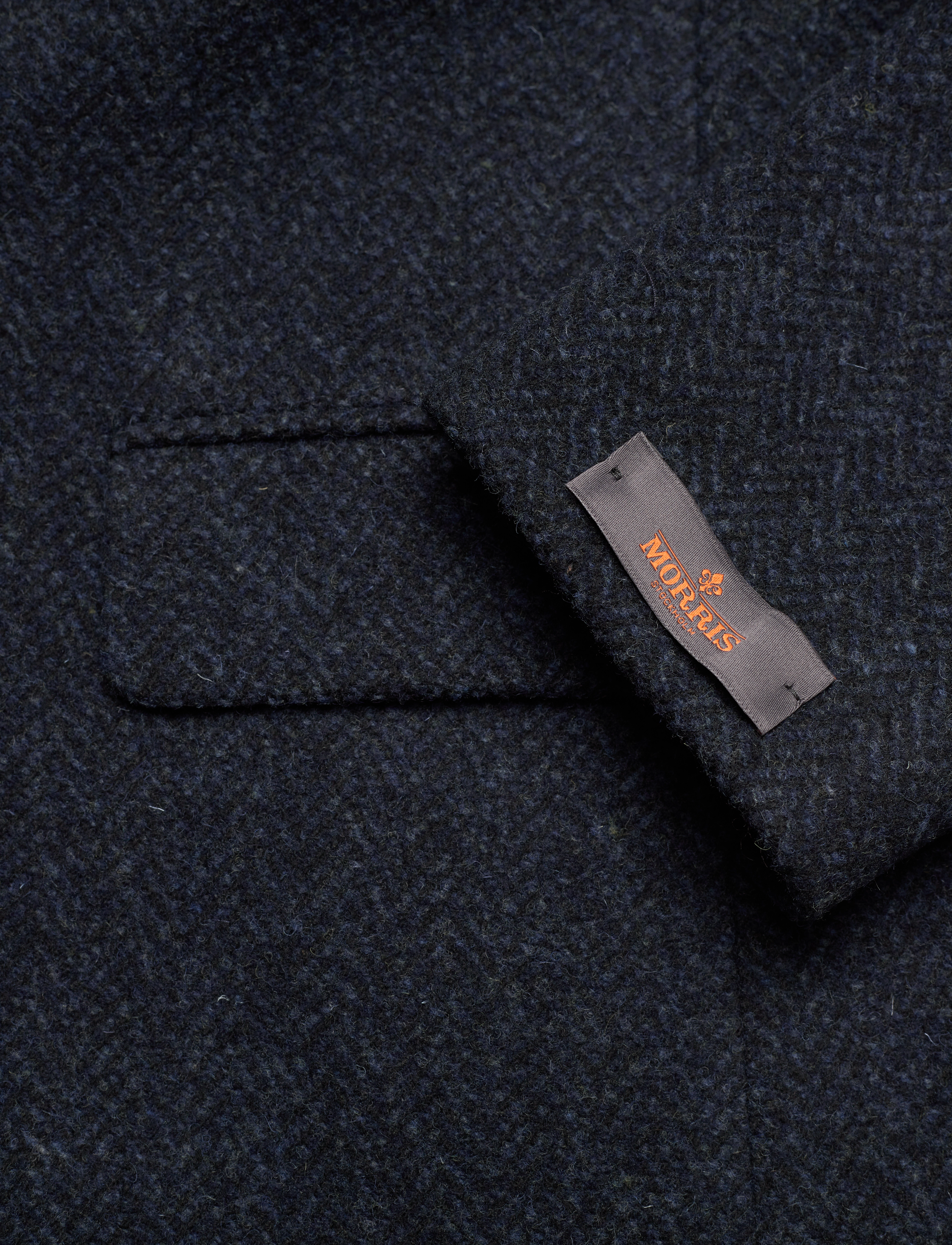 Morris - Morris Herringbone Coat - navy - 3