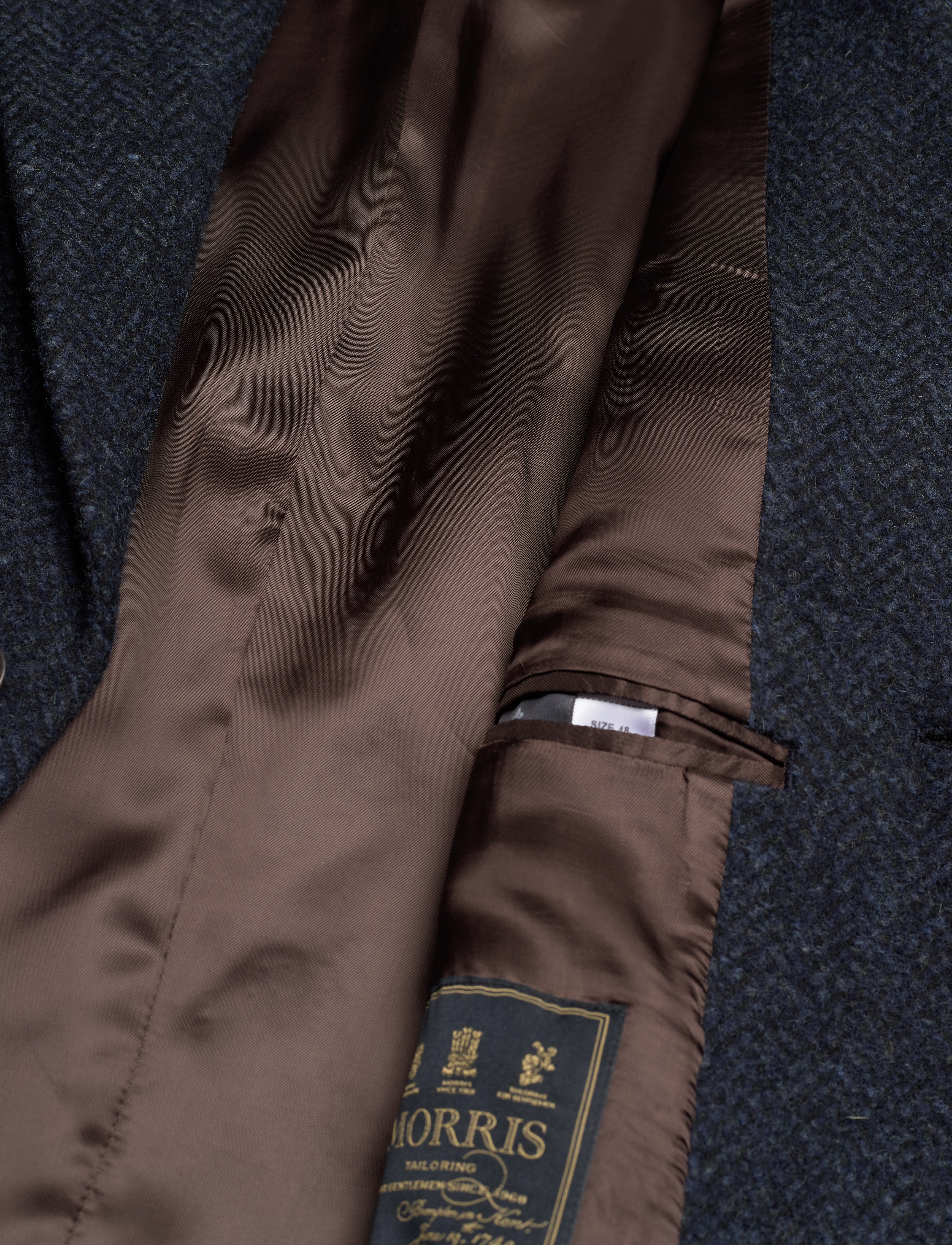 Morris - Morris Herringbone Coat - navy - 4