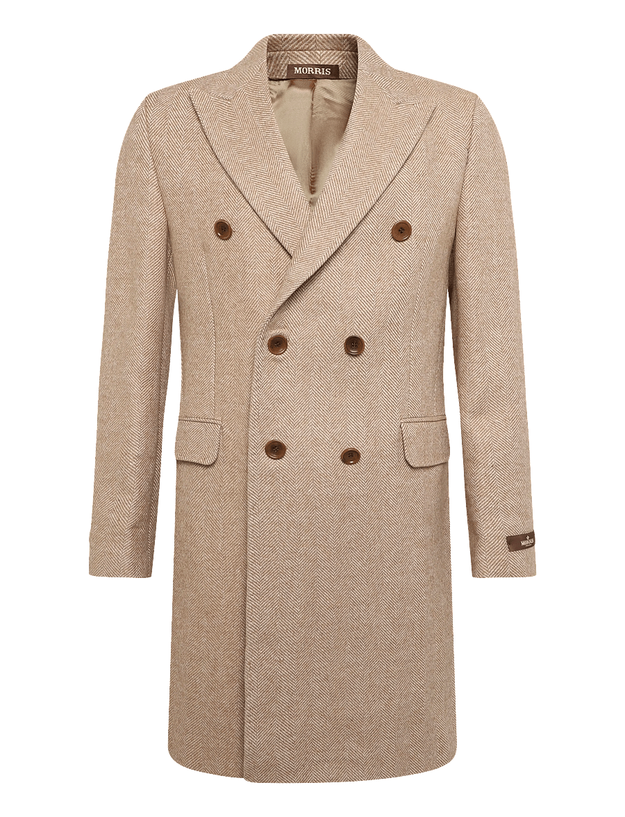 Morris - Herringbone DB Coat - winter jackets - camel - 1