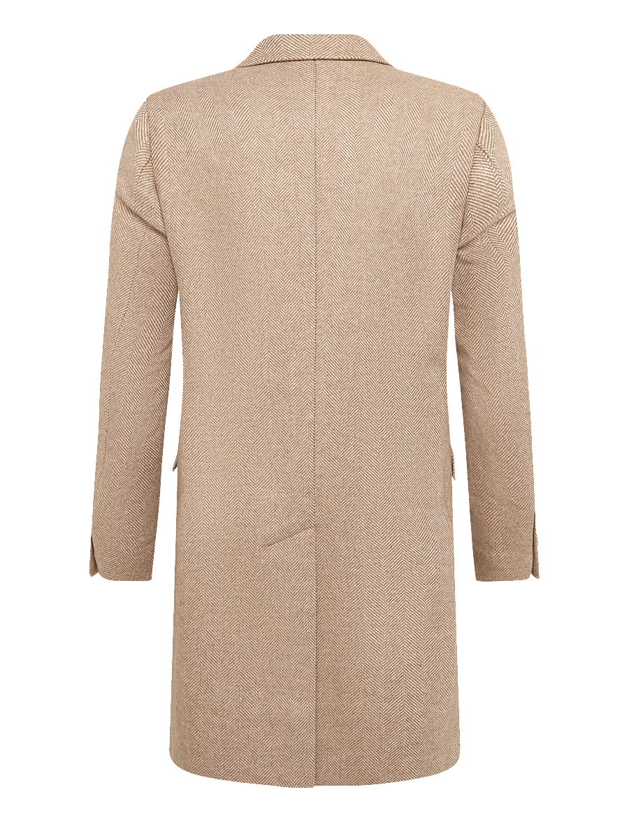 Morris - Herringbone DB Coat - winter jackets - camel - 2