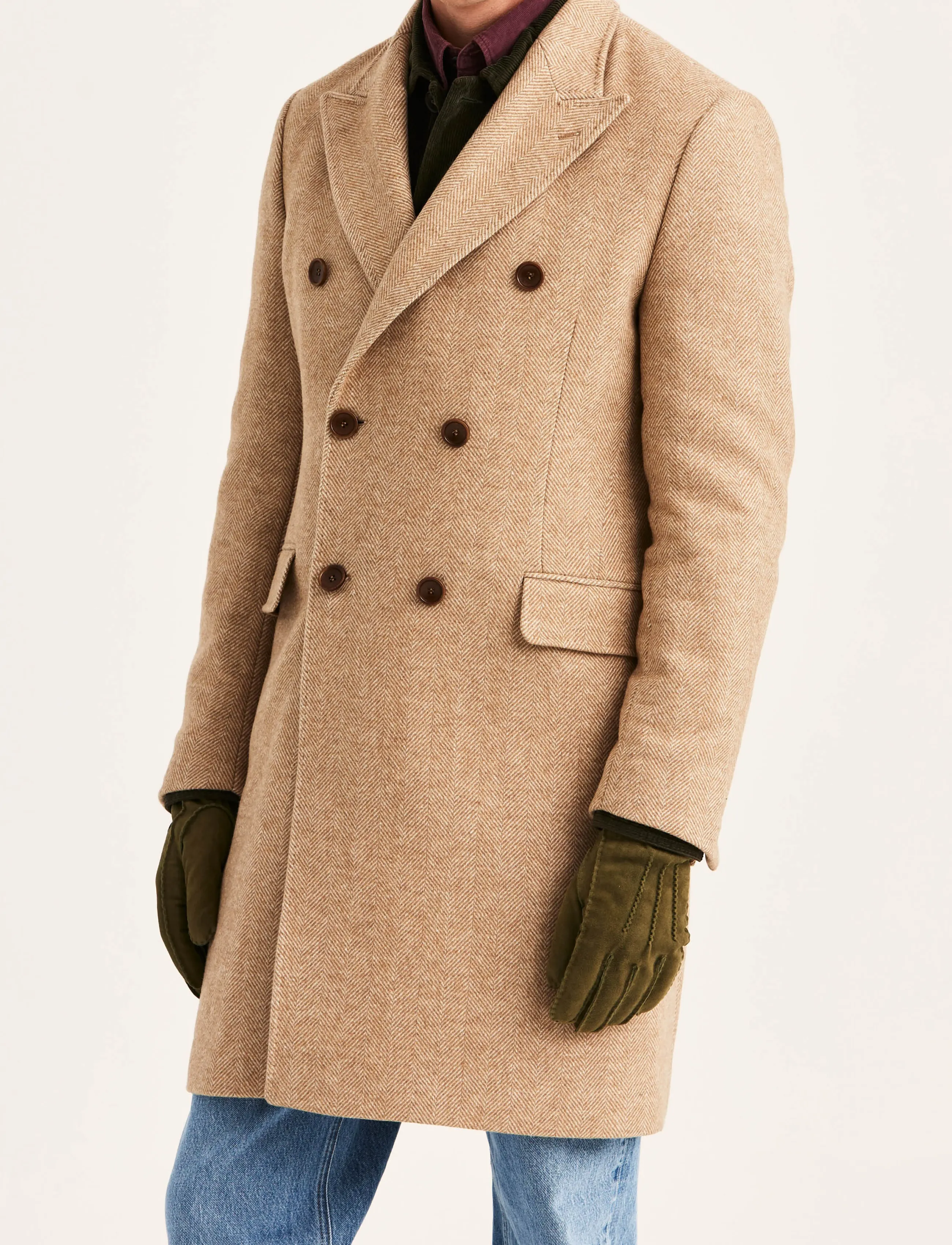 Morris Herringbone DB Coat - Wollmäntel - CAMEL / beige
