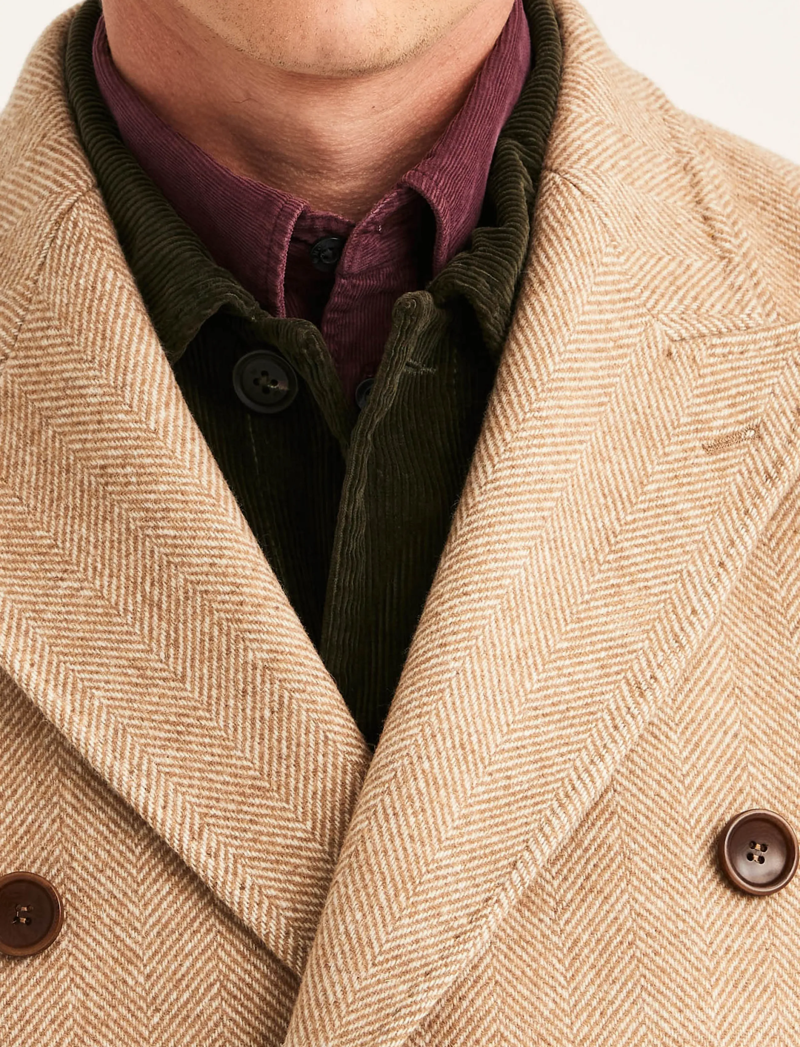 Morris - Herringbone DB Coat - camel - 5