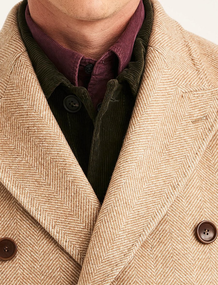 Morris - Herringbone DB Coat - winter jackets - camel - 5