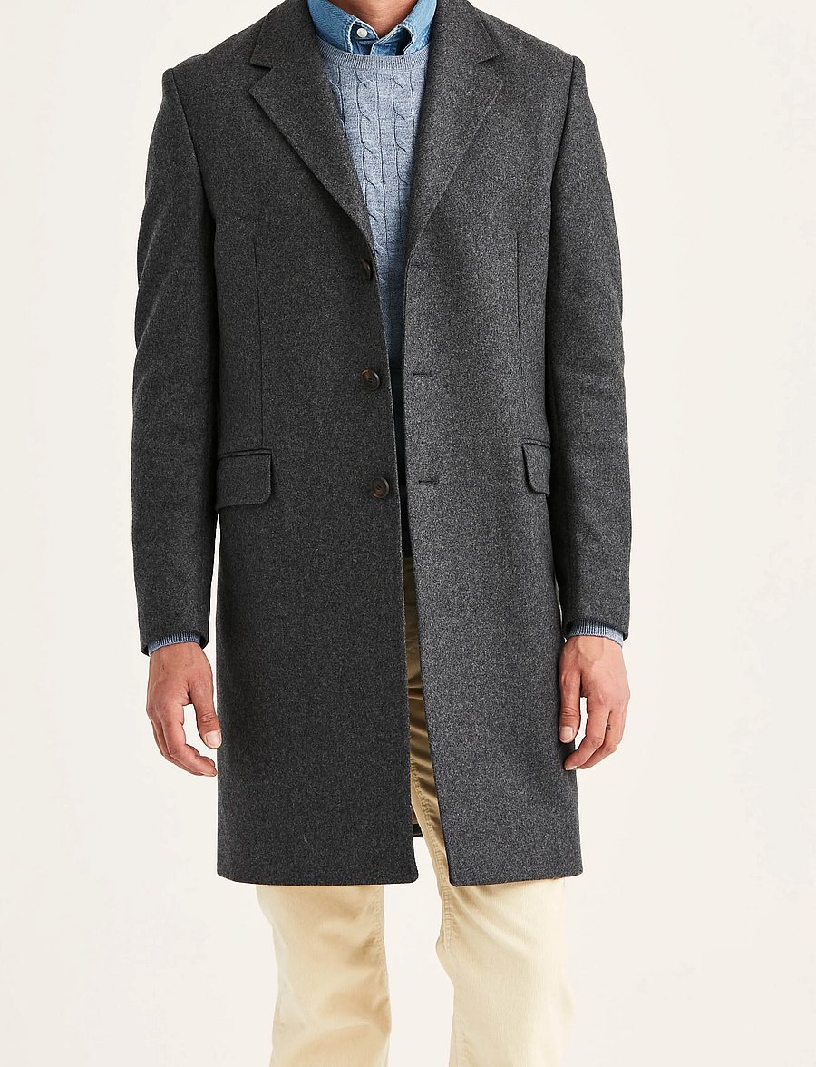 Morris - Ben Wool Coat - winterjacken - grey - 0
