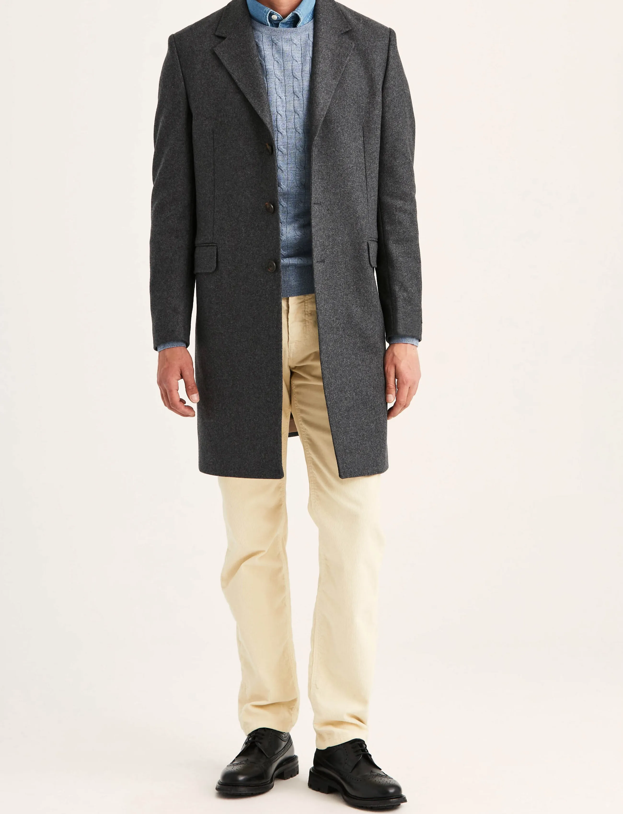 Morris - Ben Wool Coat - winterjacken - grey - 3