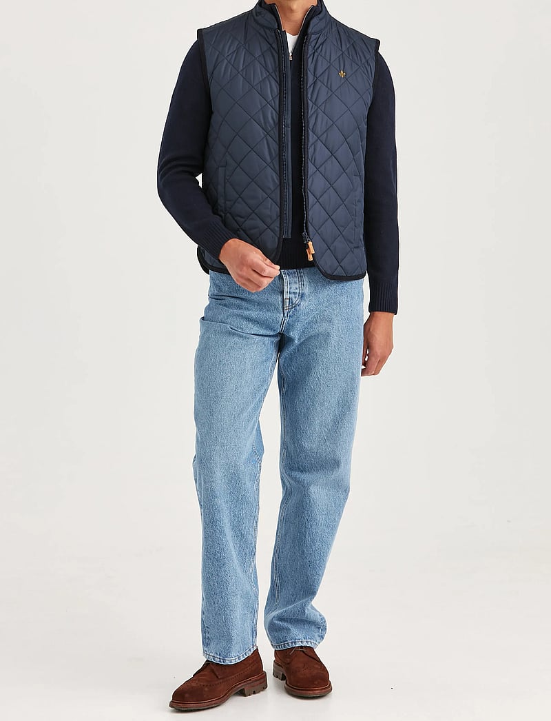 Morris - Teddy Quilted Vest - vests - old blue - 3
