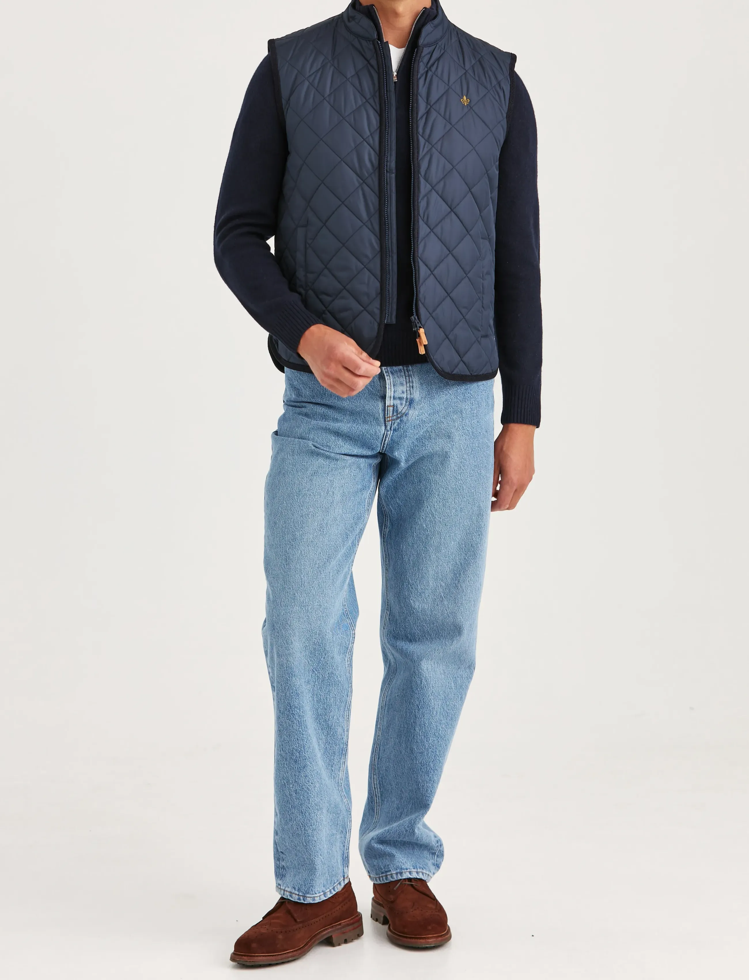 Morris - Teddy Quilted Vest - kamizelki - old blue - 3