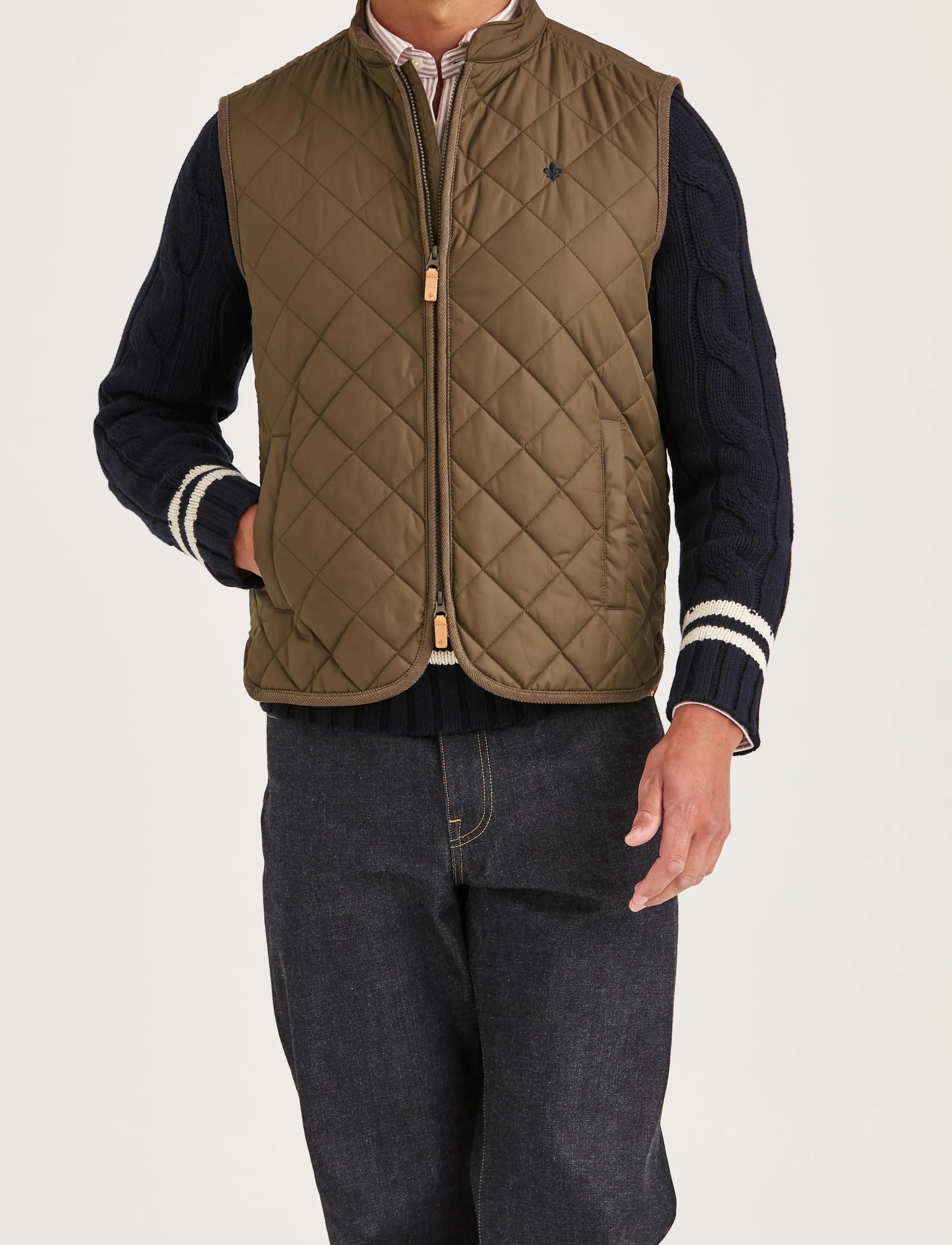 Morris Teddy Quilted Vest, XXL, Oberbekleidung, Khakigrün - Westen, Männerswear