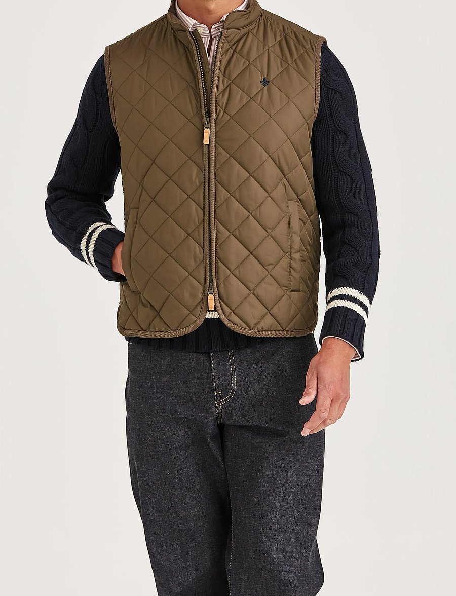 Morris - Teddy Quilted Vest - västar - olive - 0
