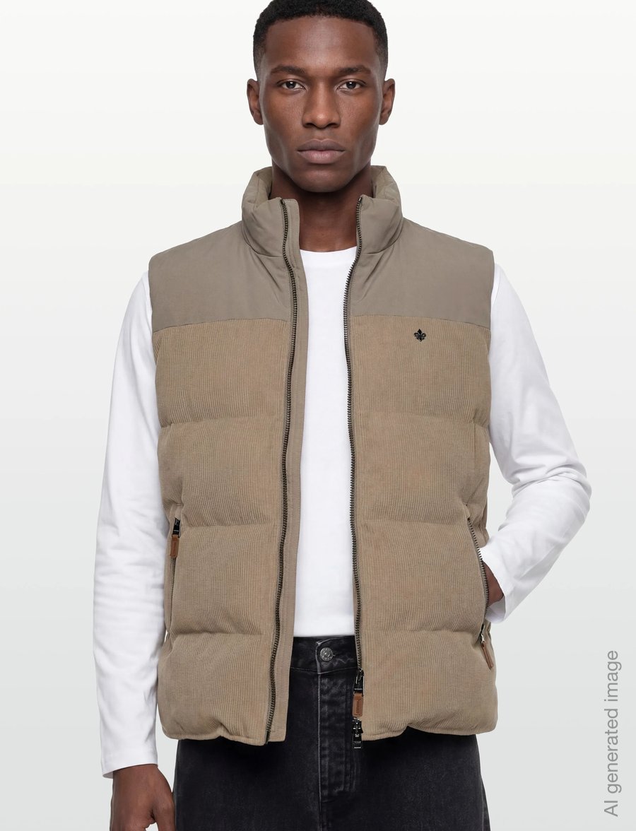 Morris - Catton Puffer Vest - vests - khaki - 3