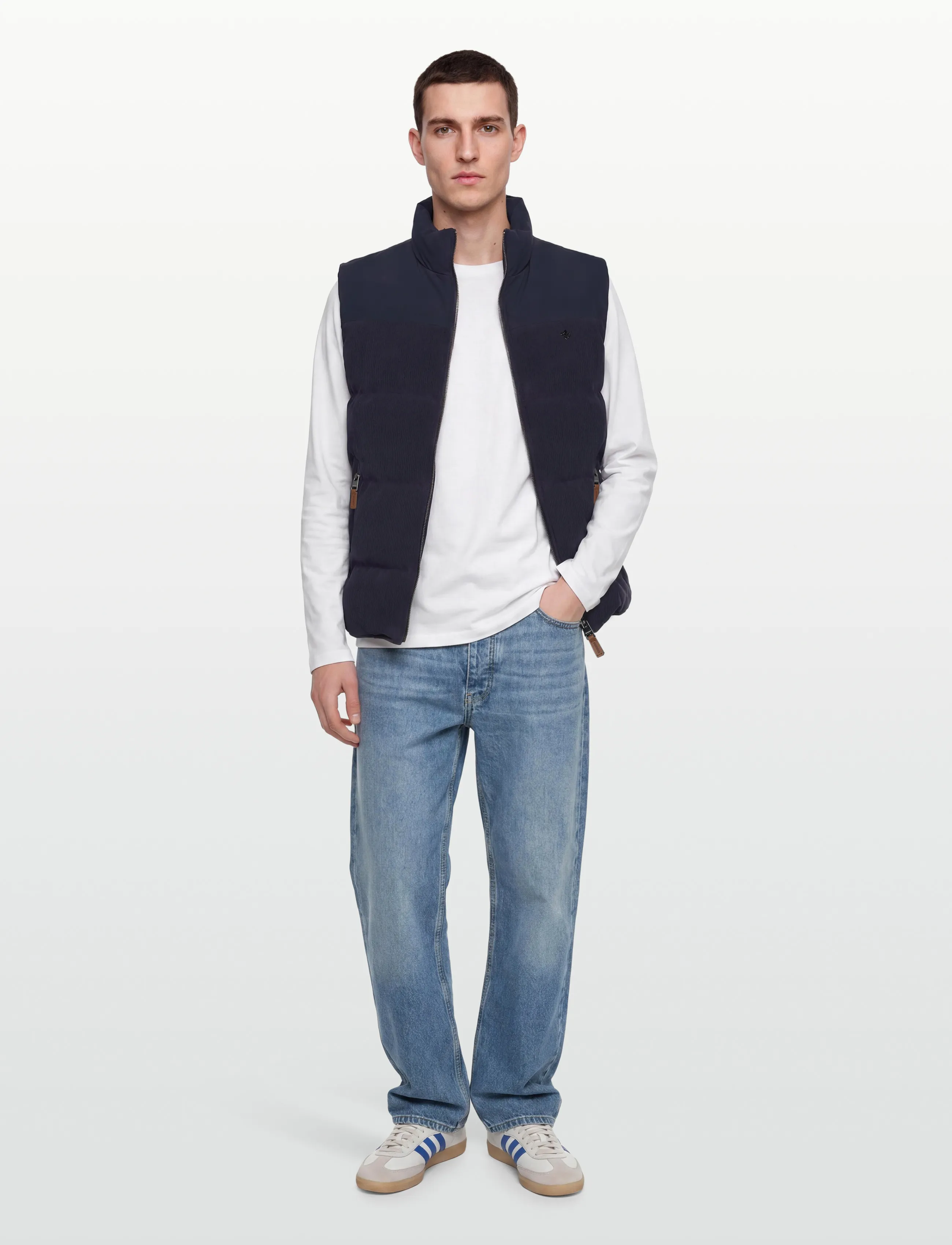 Morris Catton Puffer Vest, Mænd, Puffer Vest, Navy, Str: XL