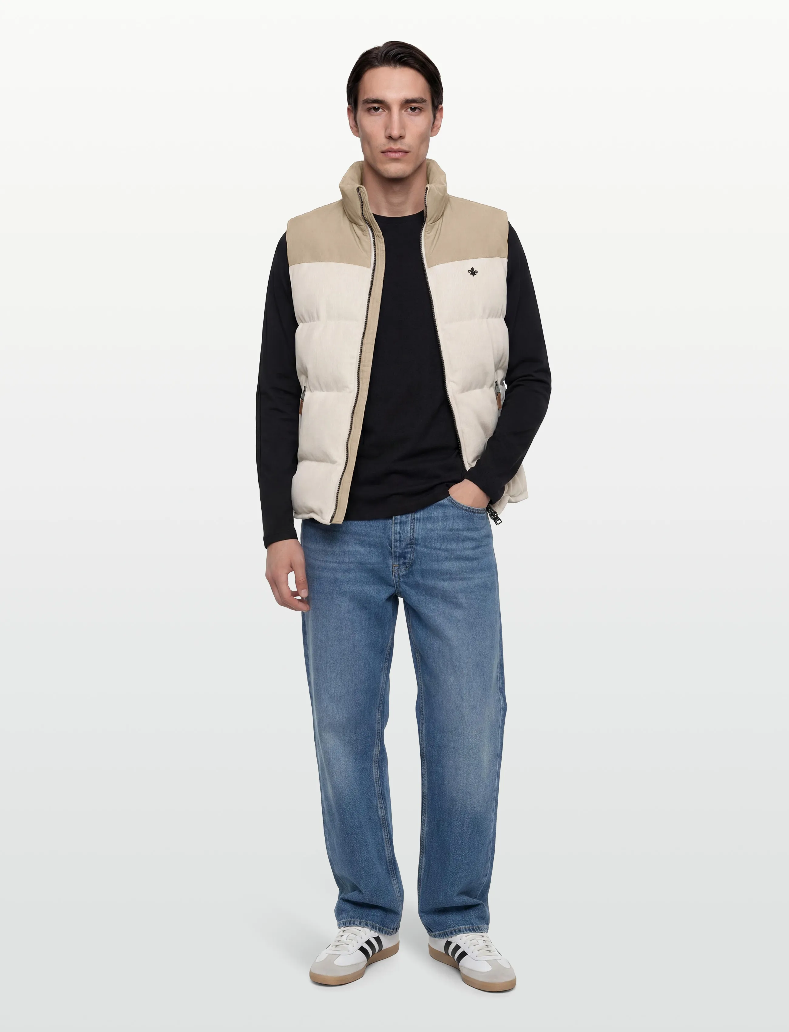 Morris Catton Puffer Vest, Mænd, Puffer Vest, Beige, Str: XXL