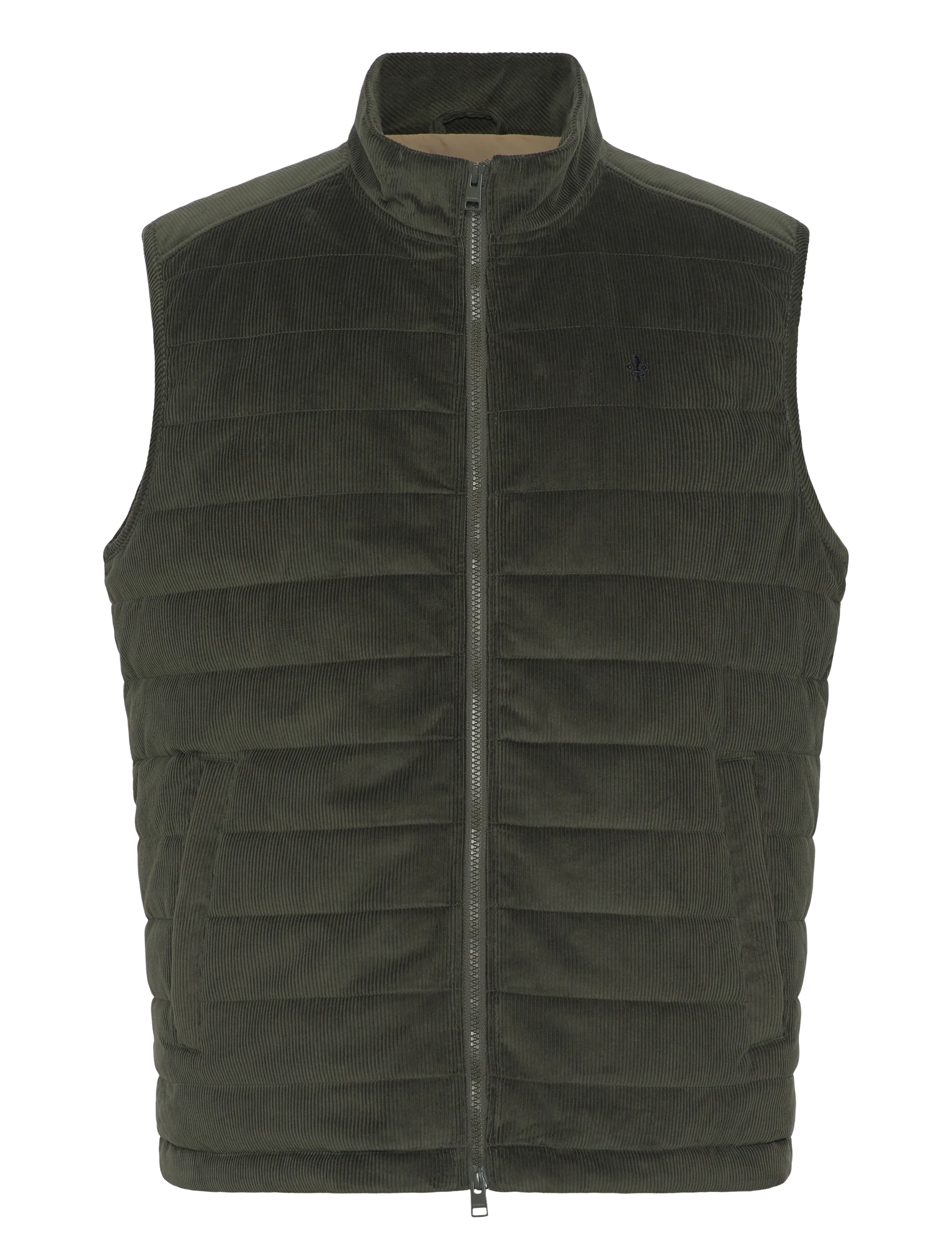 Morris Ted Quilted Cord Vest - Morris Stockholm - OLIVE / khaki/green