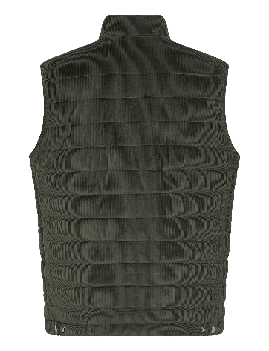 Morris - Ted Quilted Cord Vest - vests - olive - 2