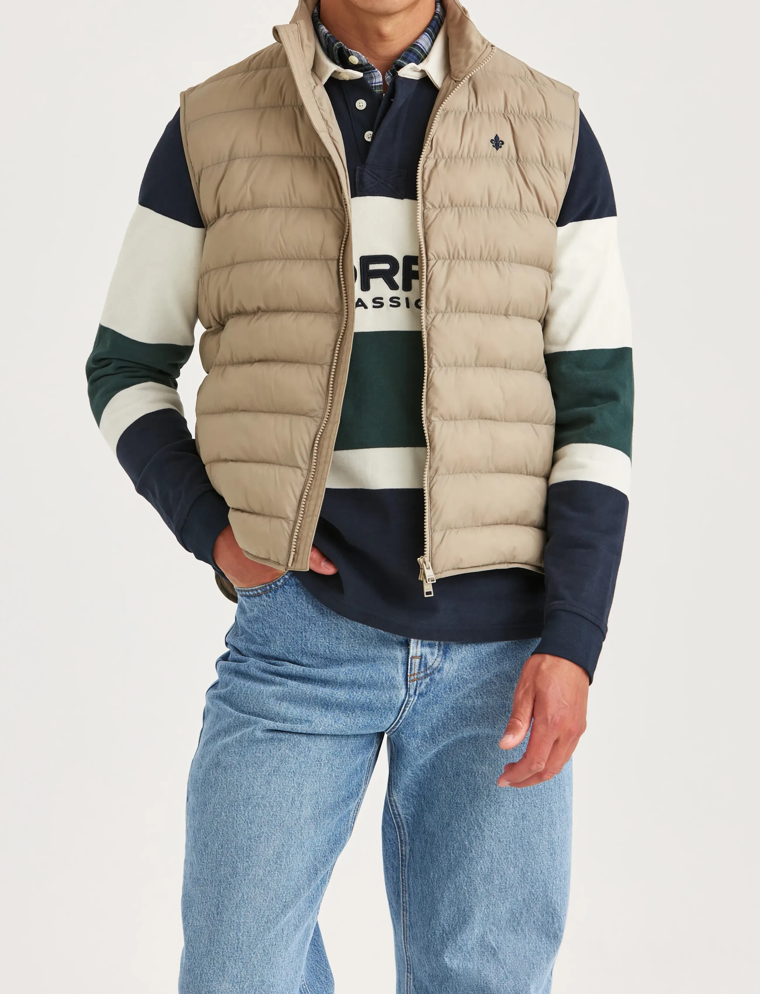 Morris Norfolk Liner Vest - Overtøj - KHAKI / beige