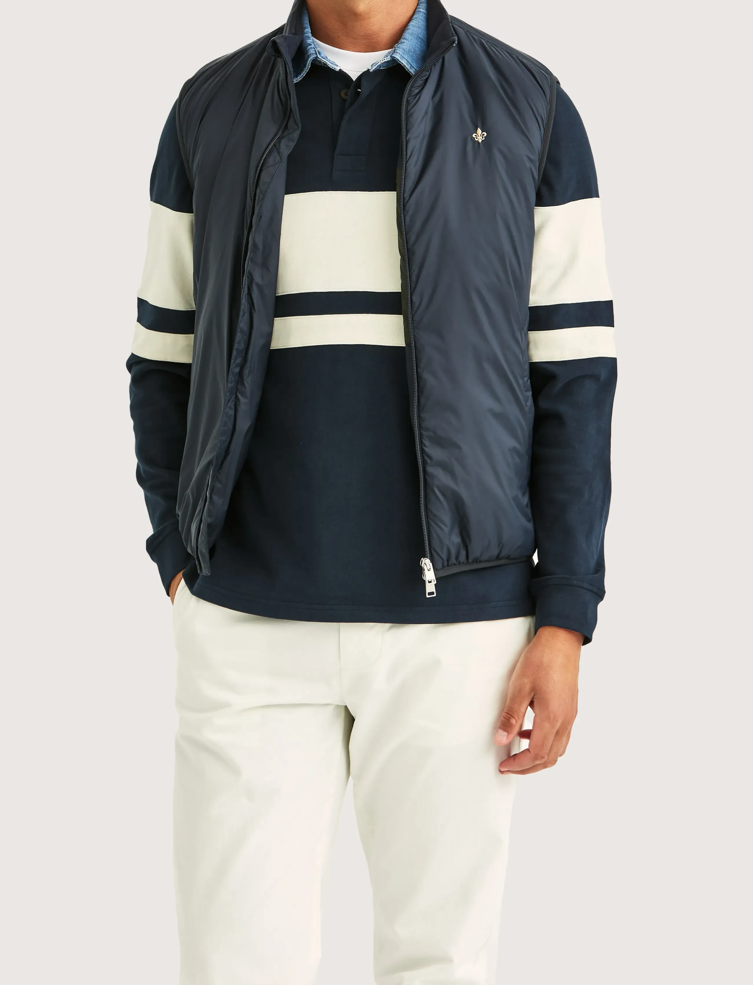 Morris Bradley Padded Vest, L, Silver, Overtøj > Veste, Herre