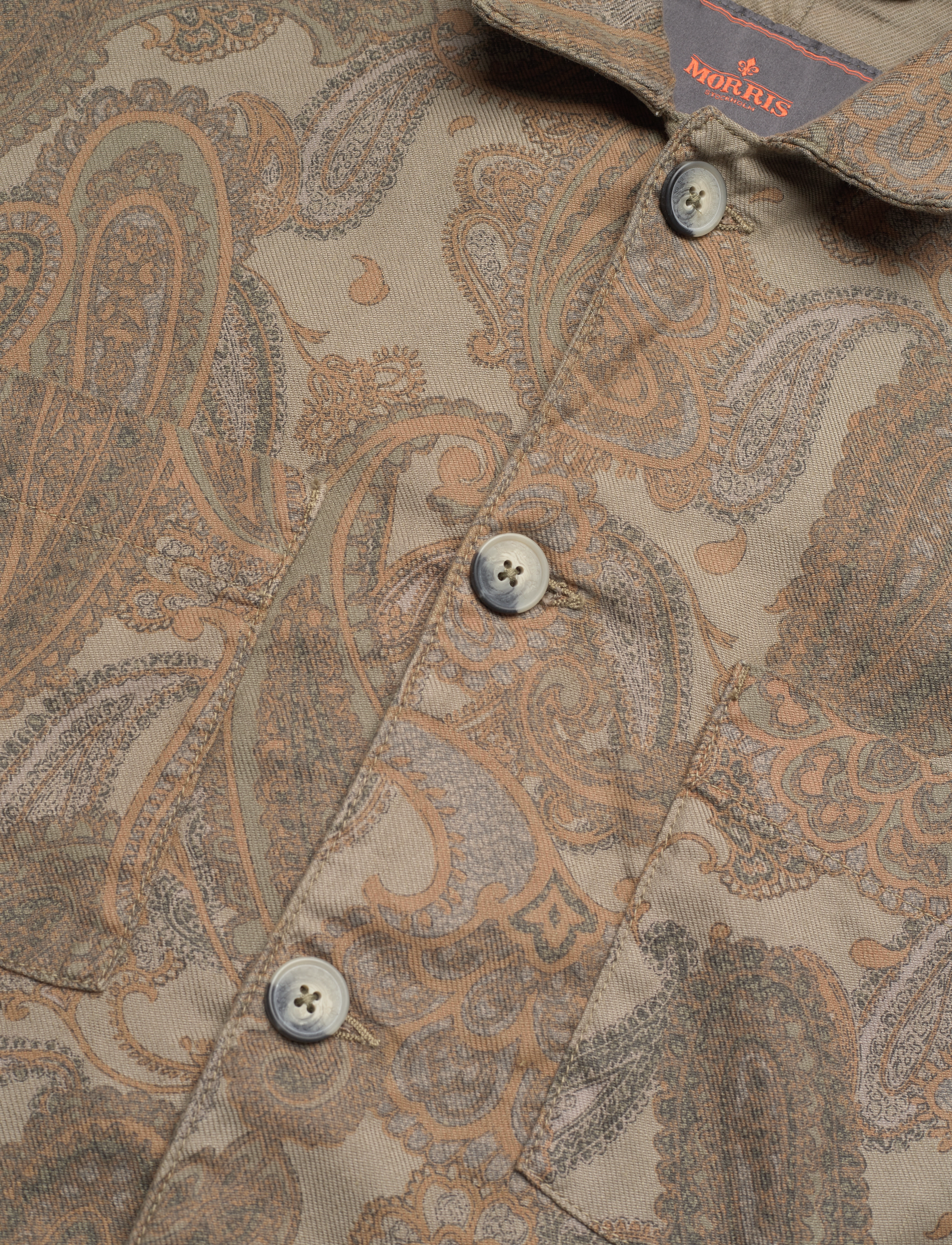 Morris - Fenix Linen Shirt Jacket - dark olive - 2