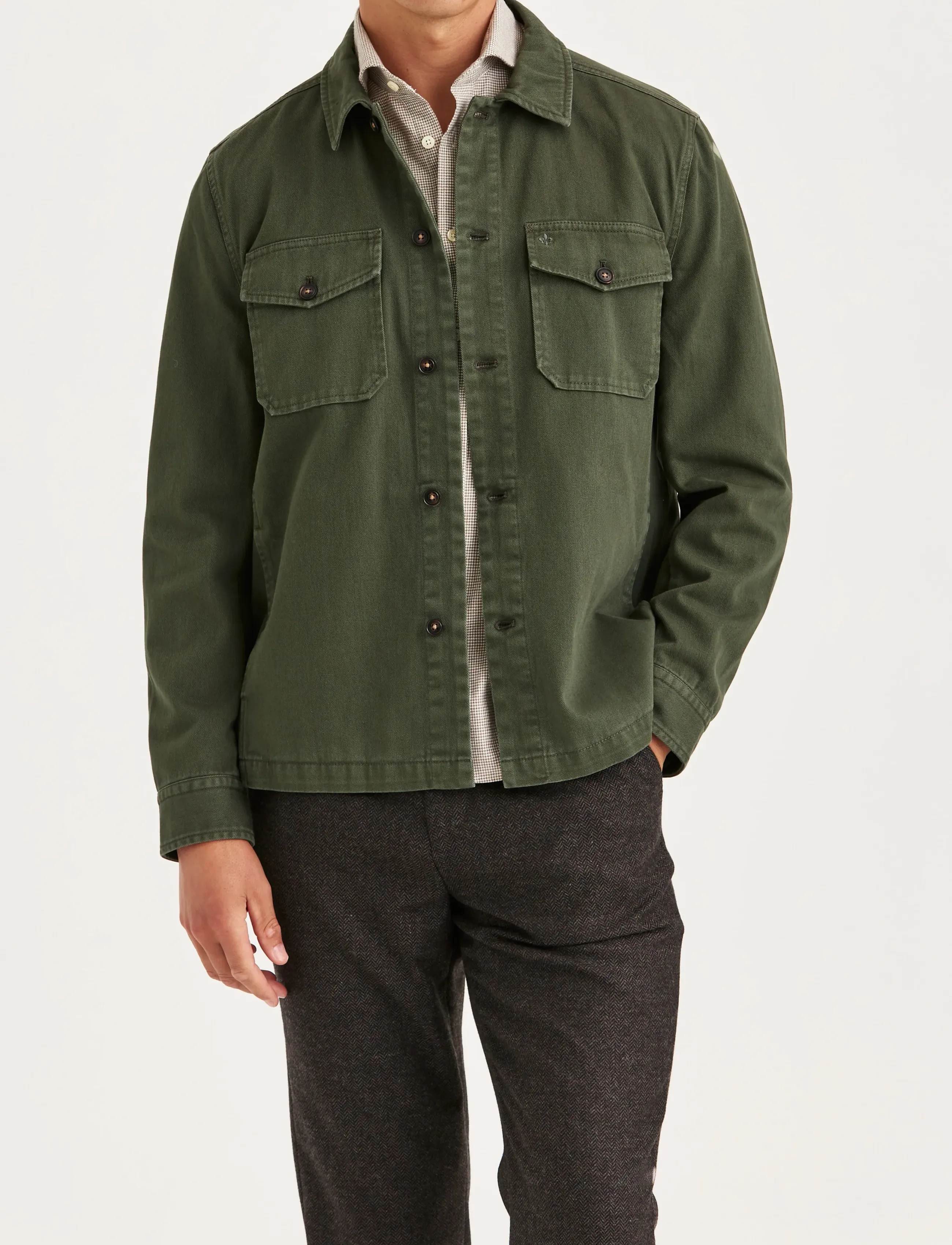 Morris - Alain Twill Shirt Jacket - olive - 0