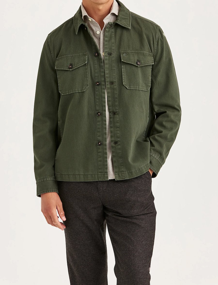 Morris - Alain Twill Shirt Jacket - sügisjoped - olive - 0