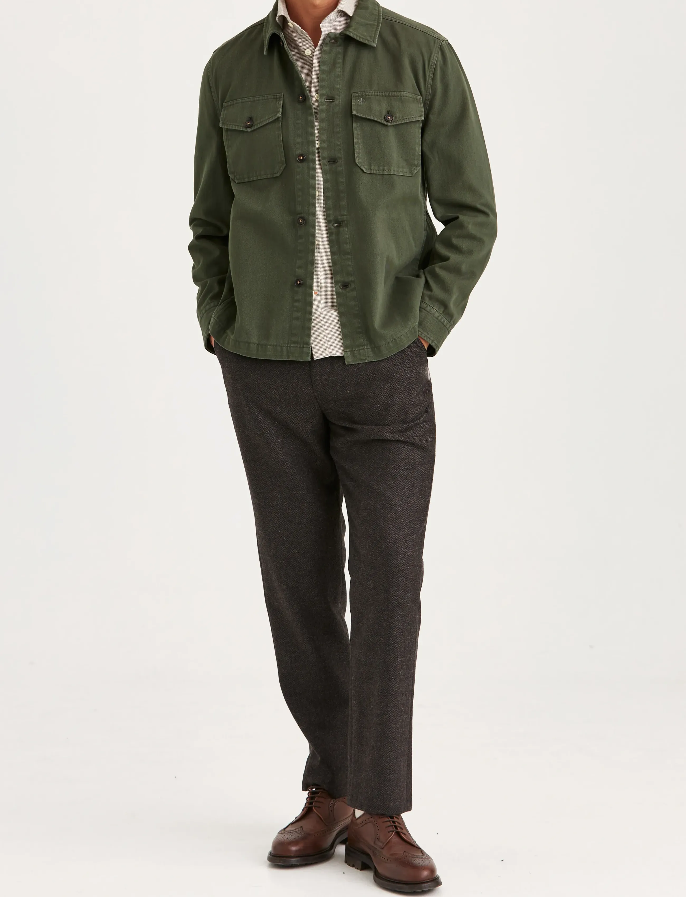 Morris - Alain Twill Shirt Jacket - olive - 3
