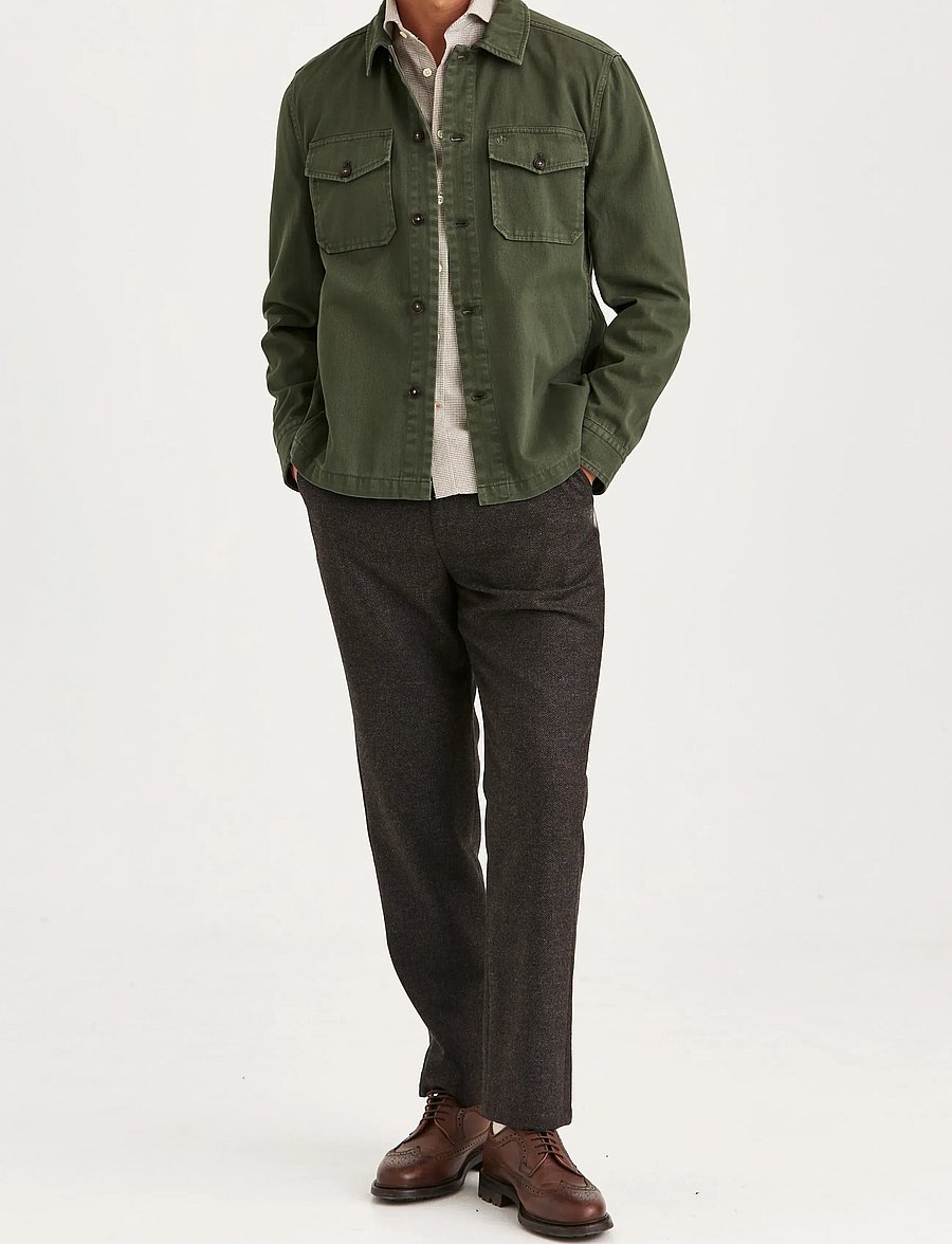 Morris - Alain Twill Shirt Jacket - sügisjoped - olive - 3