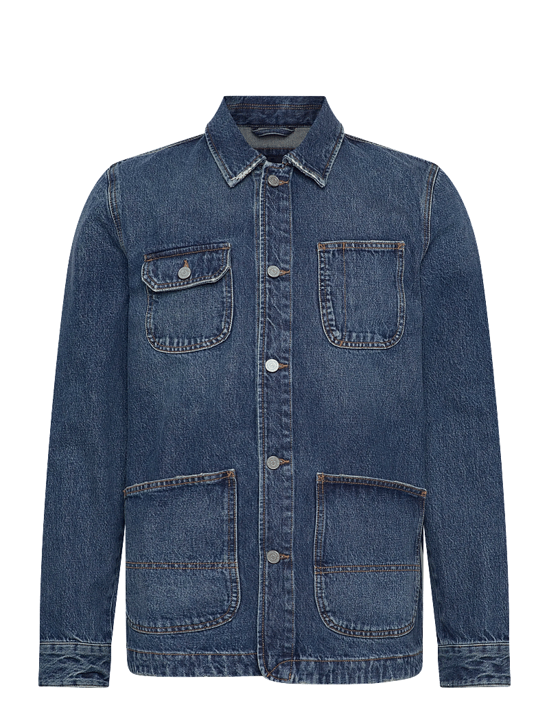 Morris - Denim Shirt Jacket - ofodrade jeansjackor - blue - 1