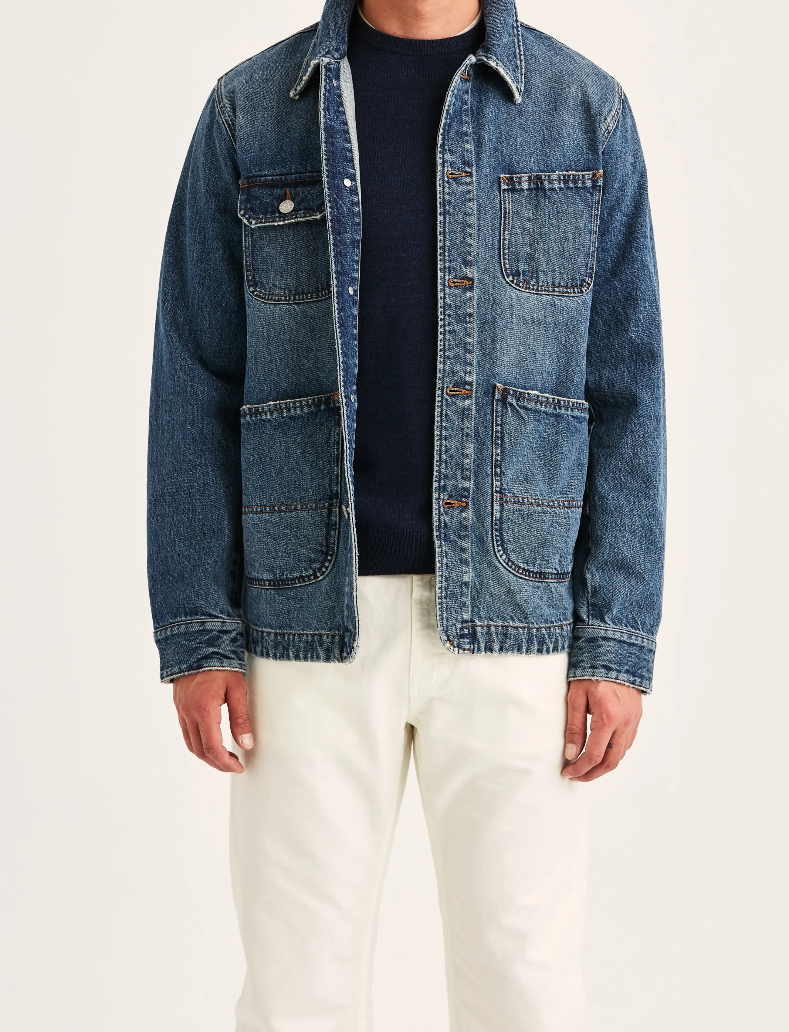 Morris Denim Shirt Jacket, M, Blue, Denim > Unlined Denim Jackets, Herre
