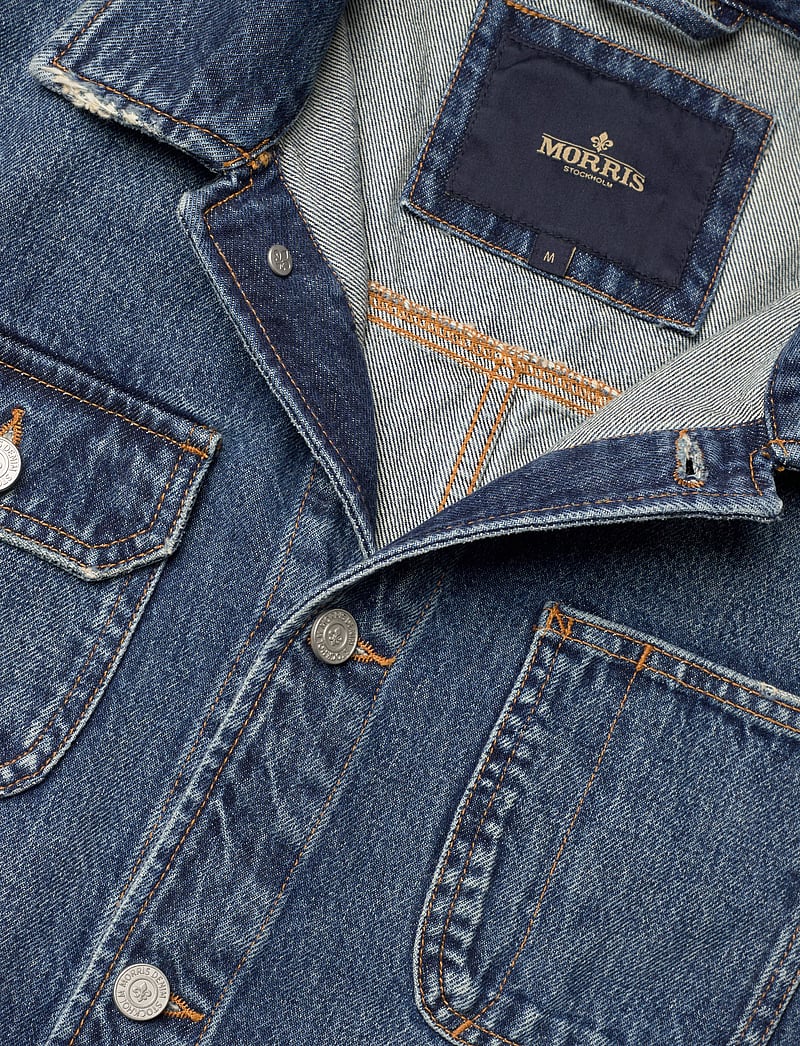 Morris - Denim Shirt Jacket - ofodrade jeansjackor - blue - 5