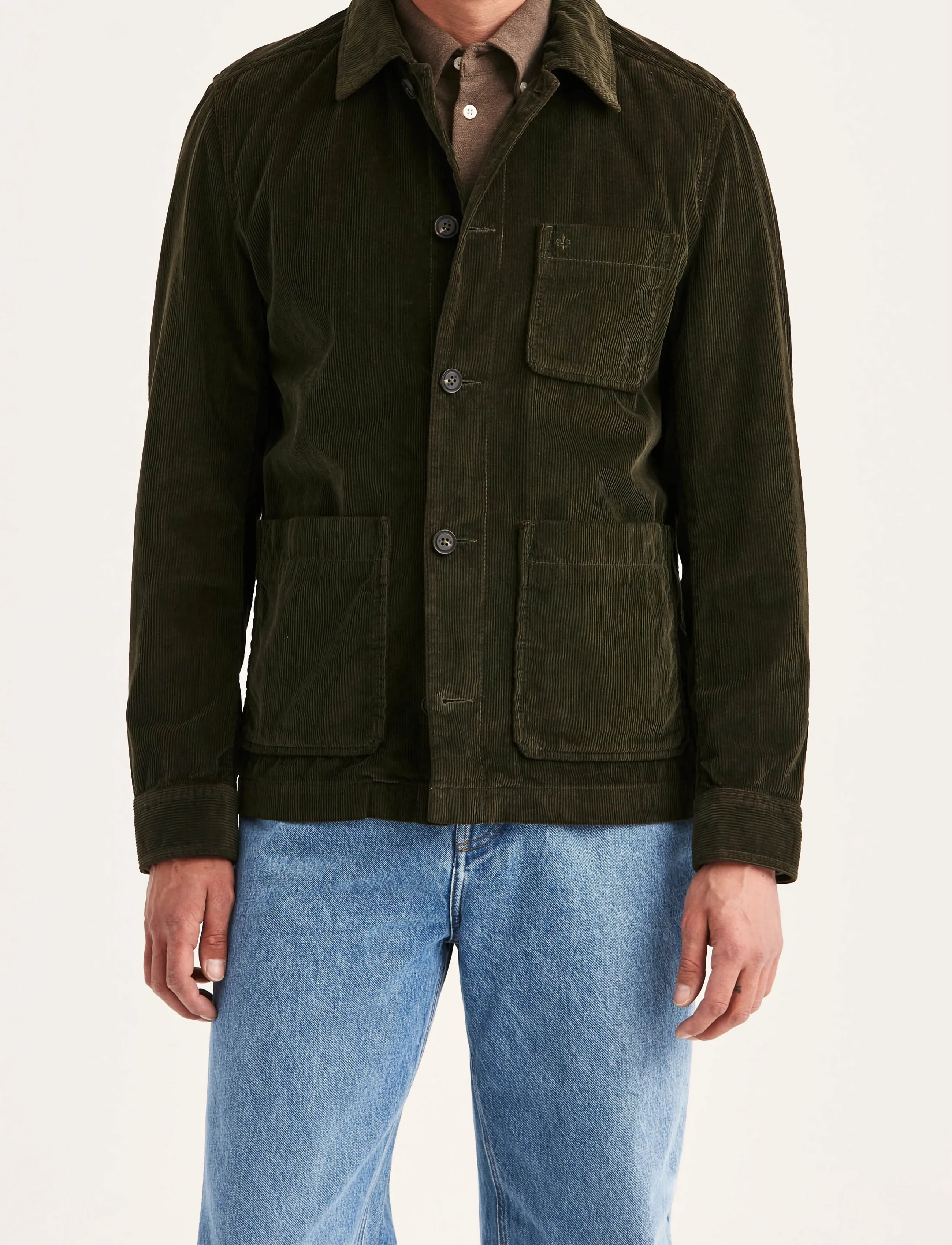 Morris Fenix Cord Shirt Jacket - Morris Stockholm - OLIVE / khaki/green