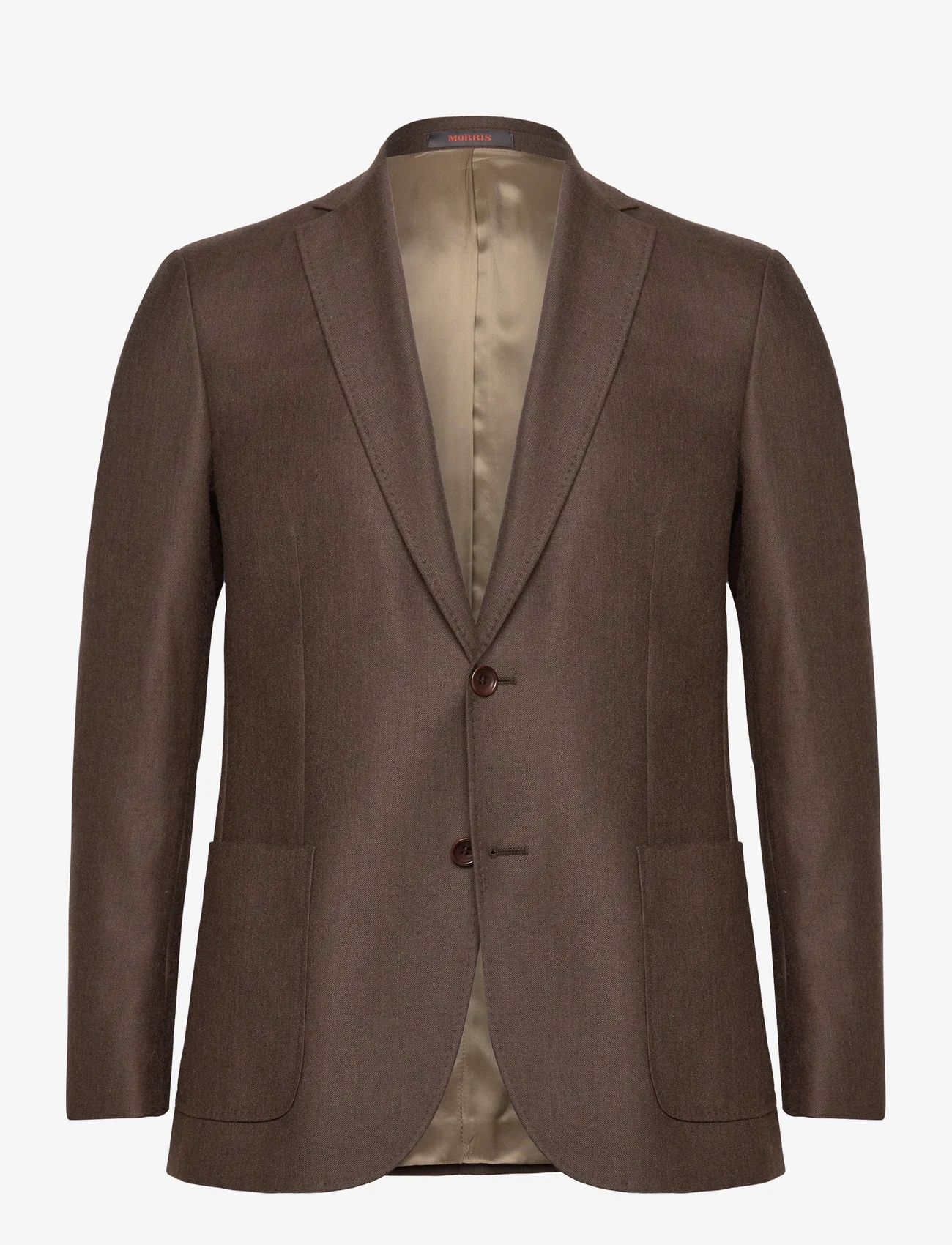 Morris - Archie Flannel Suit Jacket - blazers met dubbele knopen - brown - 0