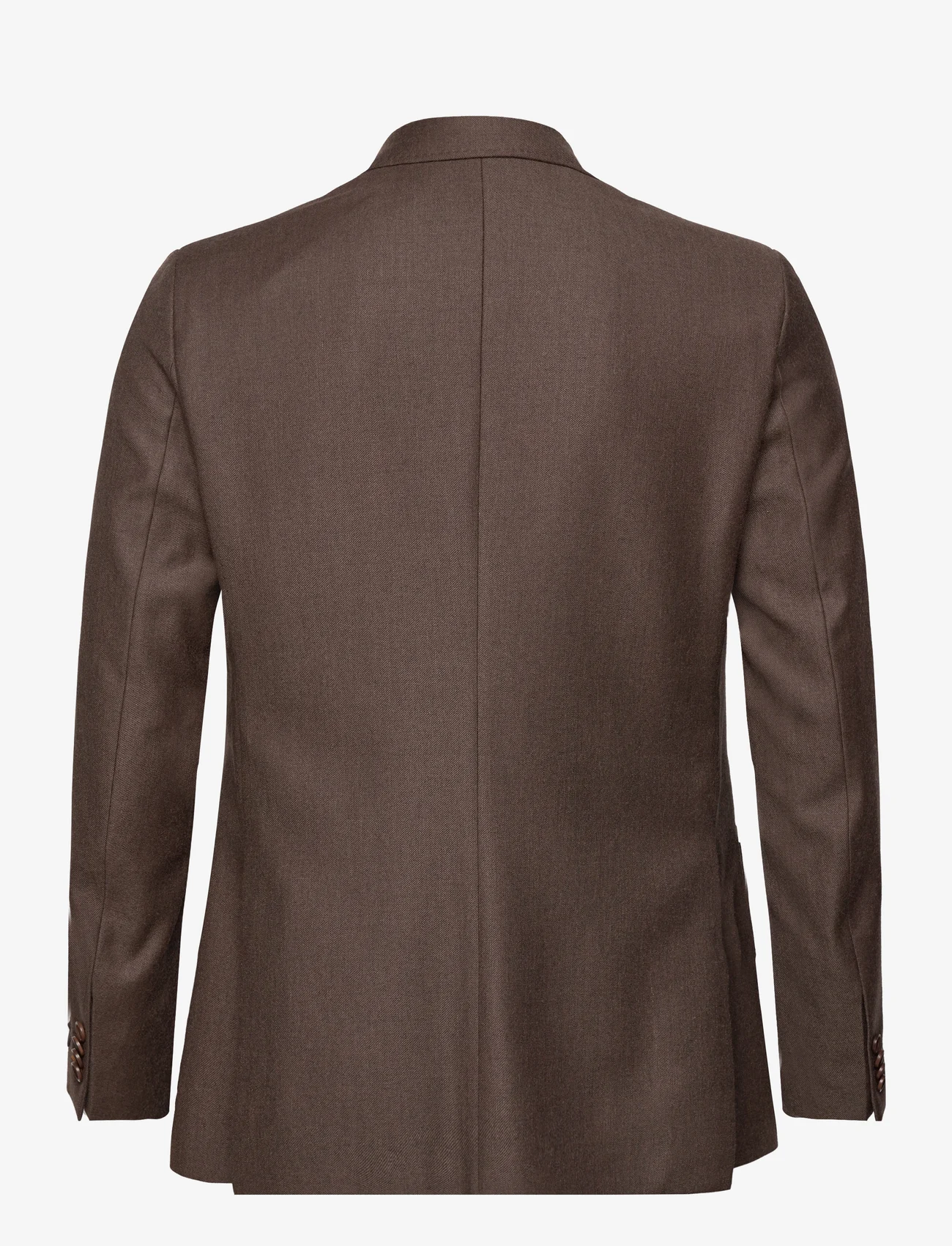 Morris - Archie Flannel Suit Jacket - dobbeltradede blazere - brown - 1