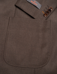 Morris - Archie Flannel Suit Jacket - kahehe rinnatisega pintsakud - brown - 3