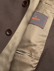 Morris - Archie Flannel Suit Jacket - kahehe rinnatisega pintsakud - brown - 4