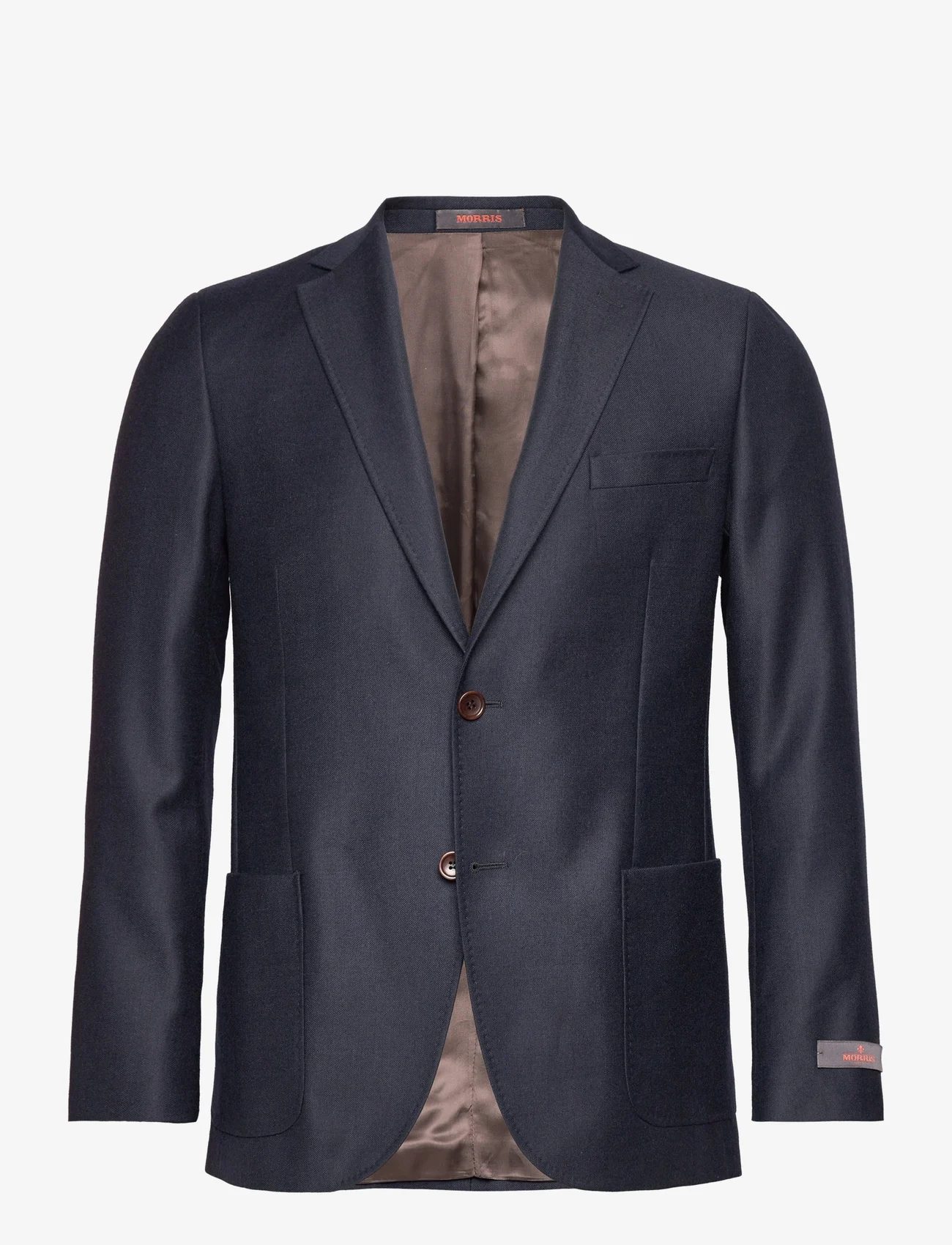 Morris - Archie Flannel Suit Jacket - dobbeltradede blazere - navy - 0