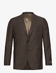 Morris - Archie Linen Suit Jkt - dobbeltradede blazere - brown - 0