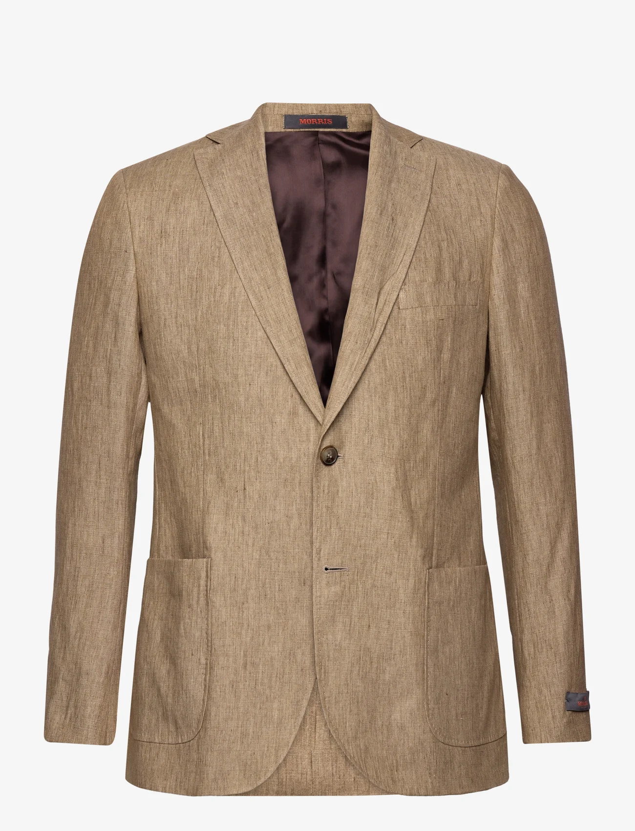 Morris - Archie Linen Suit Jkt - dobbeltradede blazere - khaki - 0