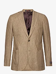 Morris - Archie Linen Suit Jkt - kahehe rinnatisega pintsakud - khaki - 0