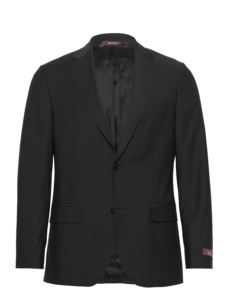 Morris - Morris Wool Suit Jkt - einreiher - black - 0