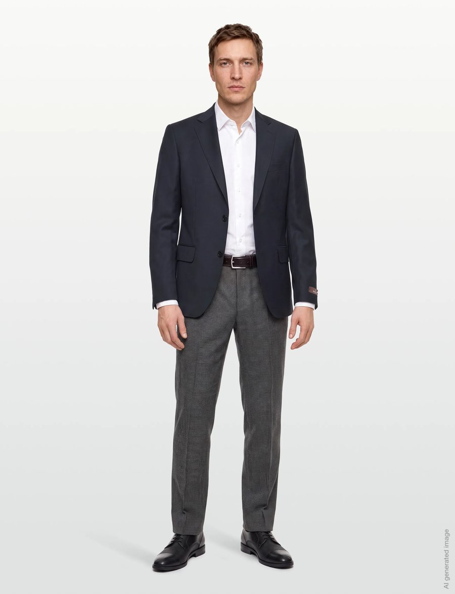Morris - Morris Wool Suit Jkt - einreiher - navy - 0