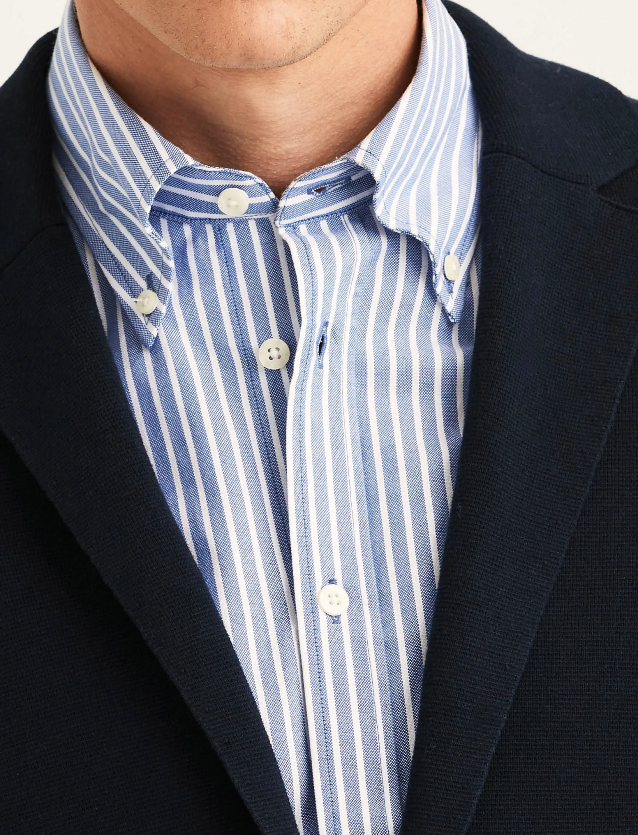 Morris - Jake Knitted Blazer - old blue - 5