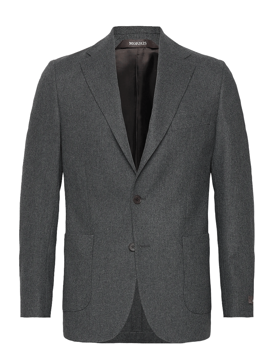 Morris - Morris Flannel Suit Jacket - enkeltradede blazere - grey - 1
