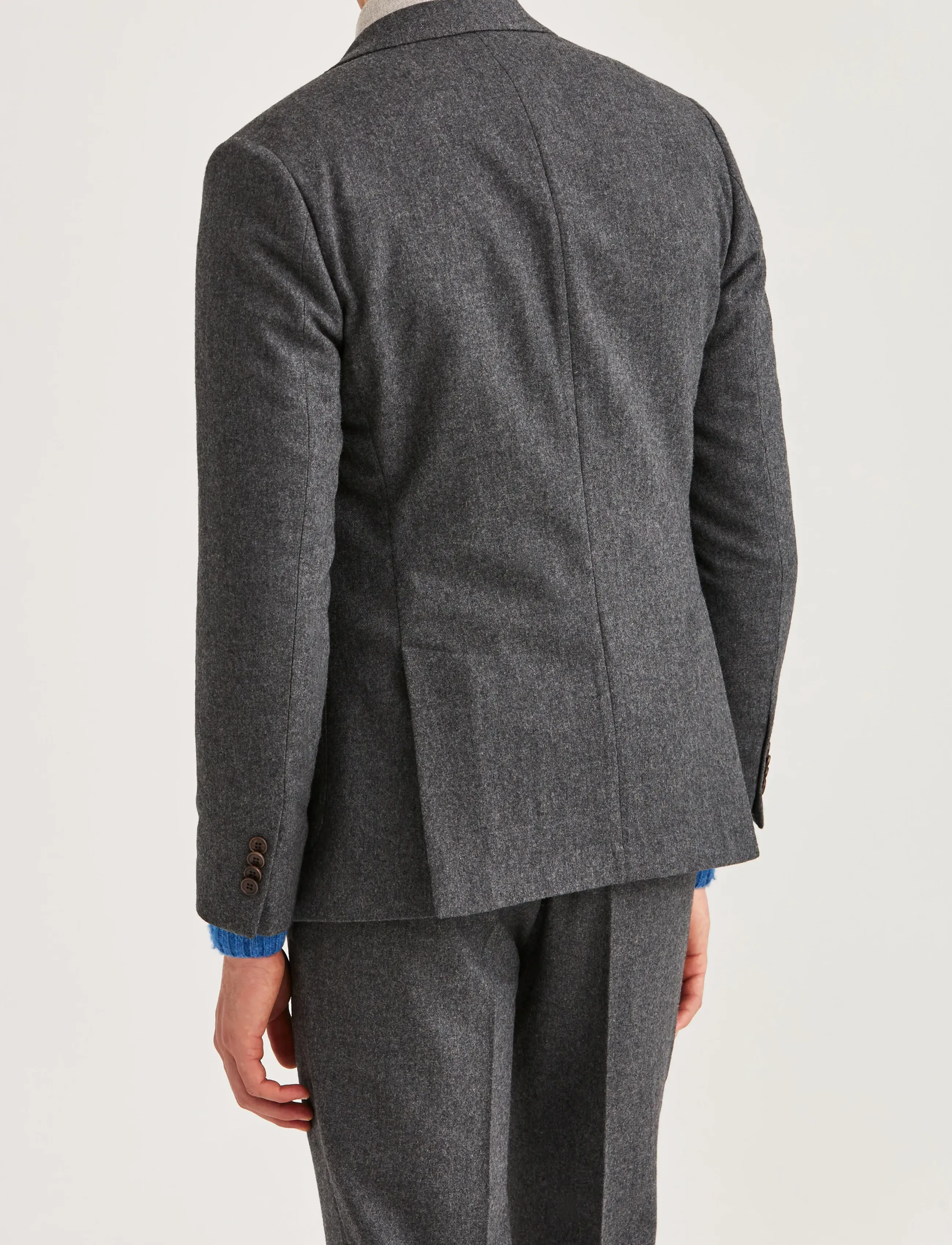 Morris - Morris Flannel Suit Jacket - Ühe rinnatisega pintsakud - grey - 4
