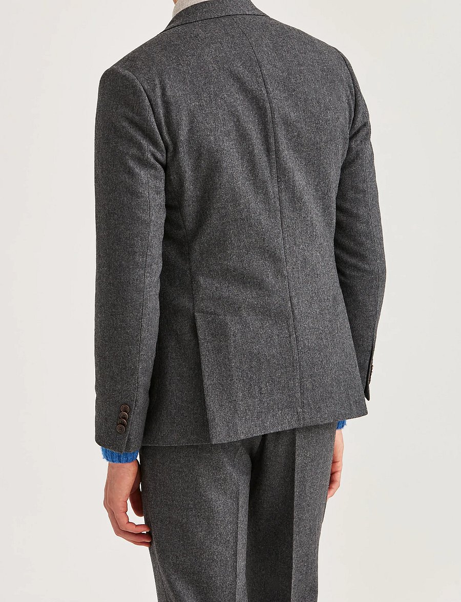 Morris - Morris Flannel Suit Jacket - enkeltradede blazere - grey - 4
