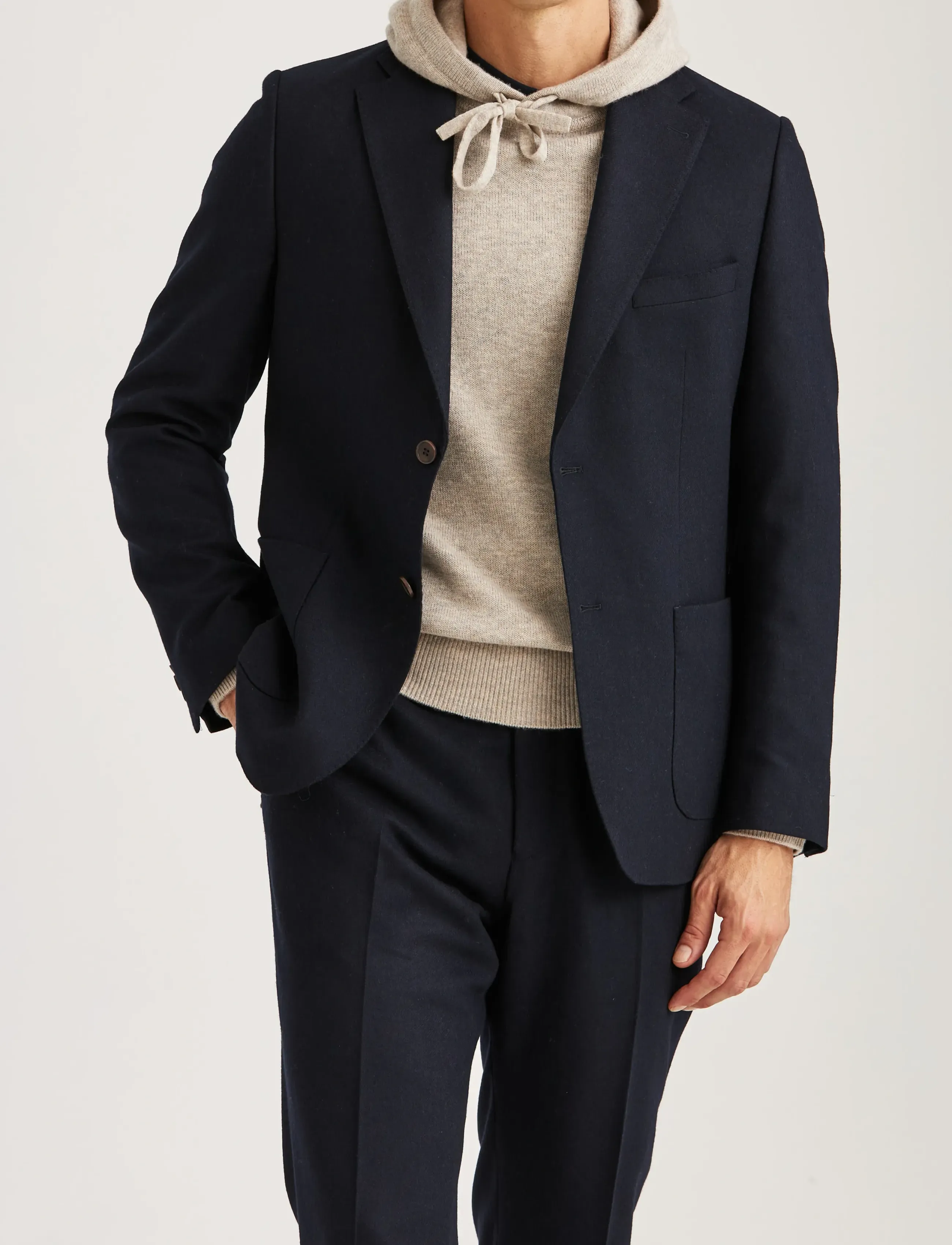 Morris - Morris Flannel Suit Jacket - marynarki jednorzędowe - navy - 0