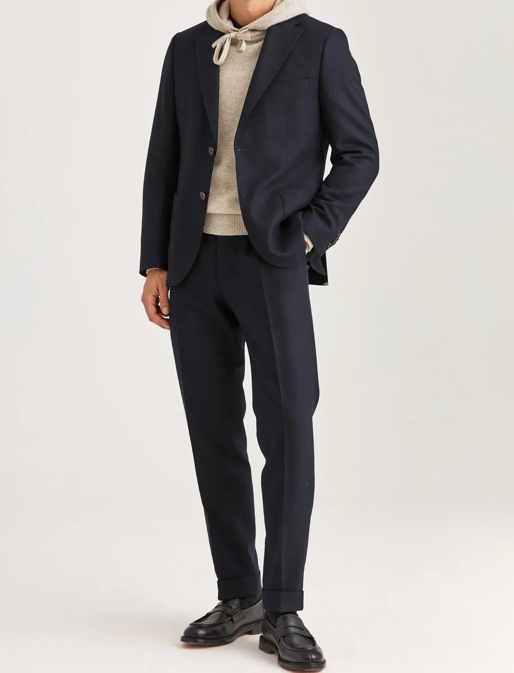 Morris - Morris Flannel Suit Jacket - single breasted blazers - navy - 3