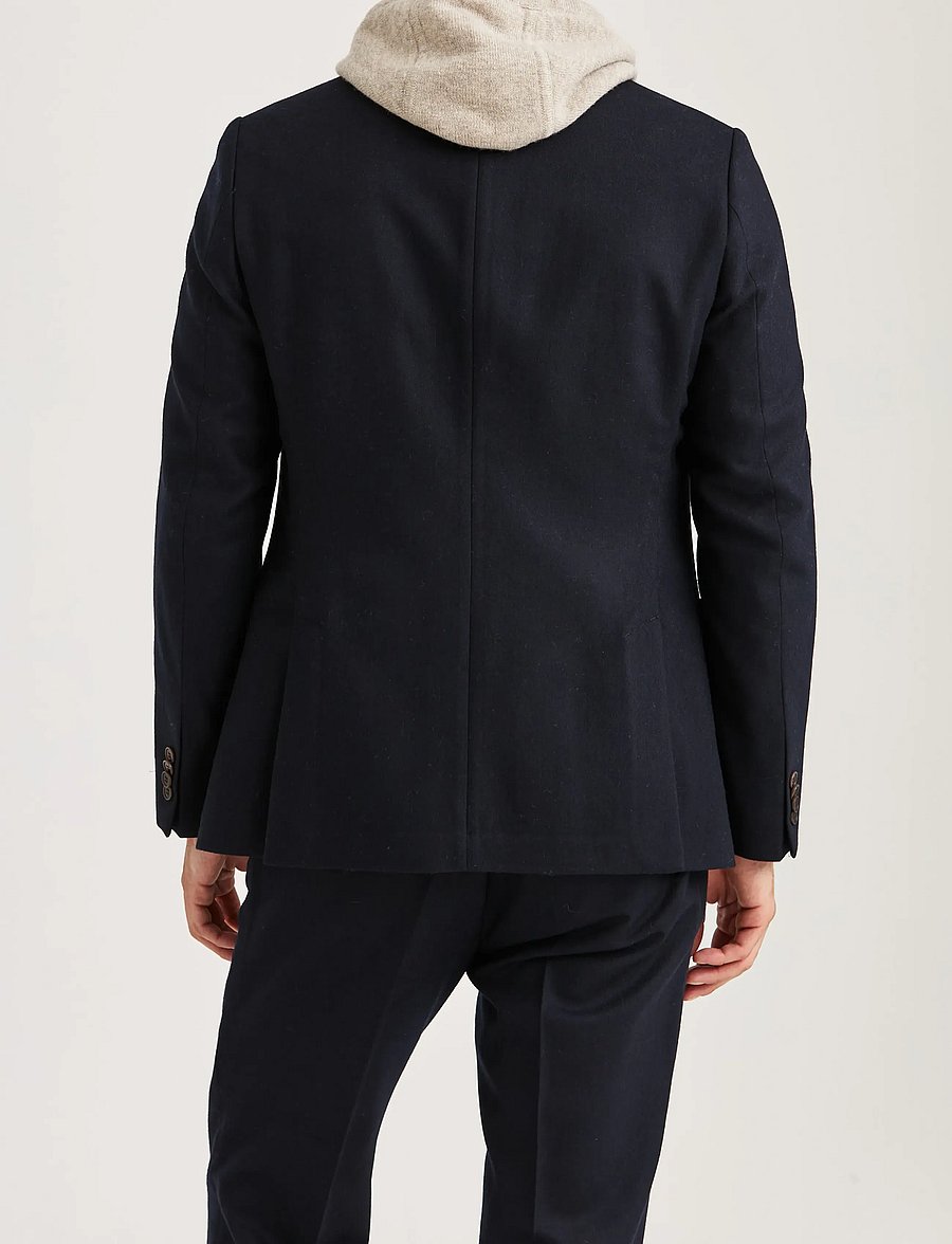 Morris - Morris Flannel Suit Jacket - marynarki jednorzędowe - navy - 4