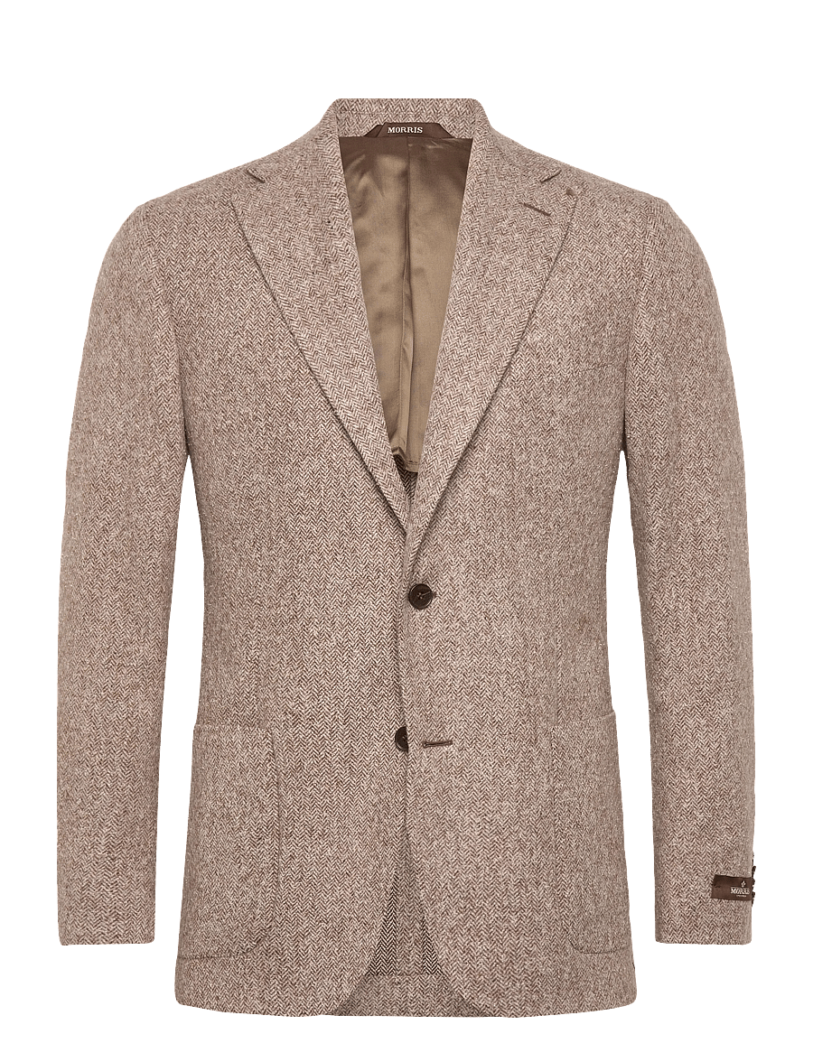 Morris - Brushed Herringbone Jacket - brown - 1